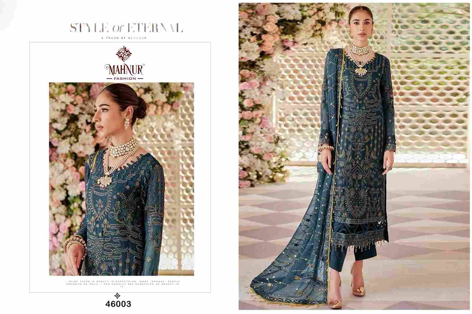 Mahnur Vol-46 By Mahnur Fashion 46001 To 46003 Series Beautiful Pakistani Suits Colorful Stylish Fancy Casual Wear & Ethnic Wear Heavy Georgette Dresses At Wholesale Price