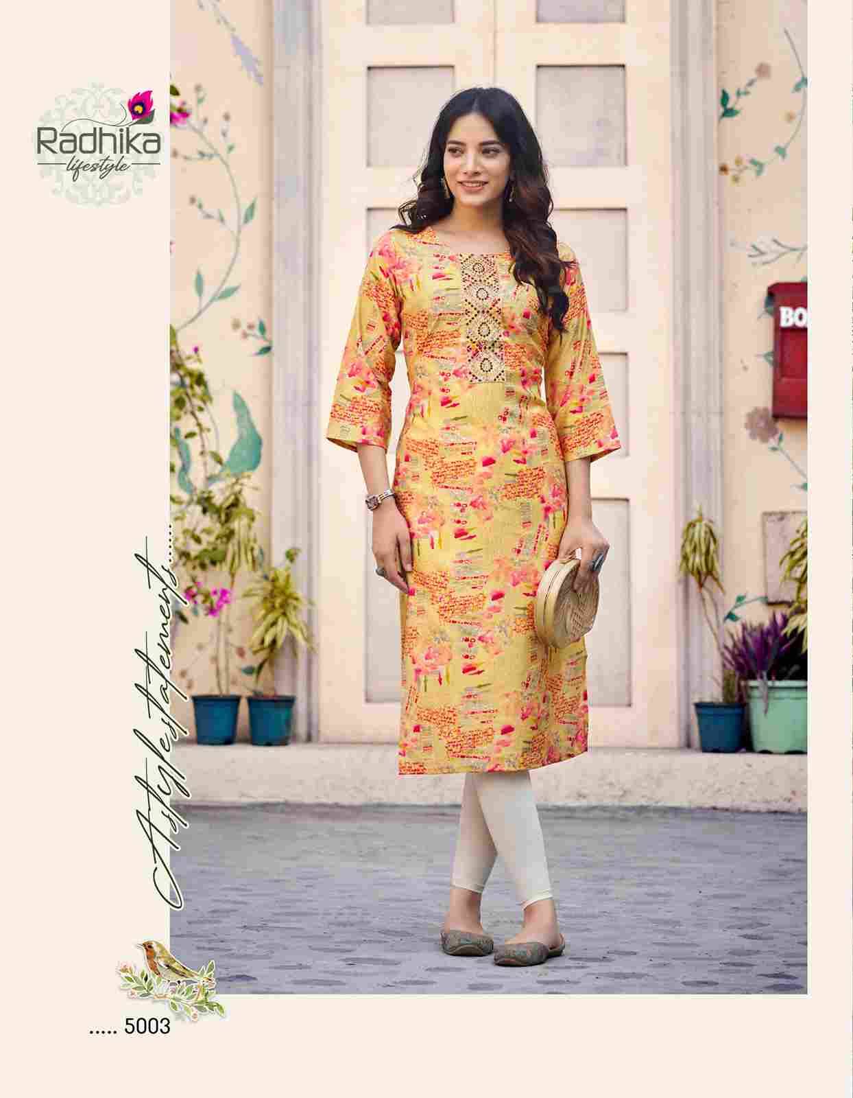 Charming Vol-5 By Radhika Lifestyle 5001 To 5006 Series Beautiful Stylish Fancy Colorful Casual Wear & Ethnic Wear Modal Chanderi Kurtis At Wholesale Price