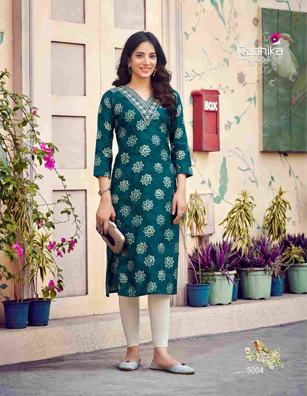 Charming Vol-5 By Radhika Lifestyle 5001 To 5006 Series Beautiful Stylish Fancy Colorful Casual Wear & Ethnic Wear Modal Chanderi Kurtis At Wholesale Price