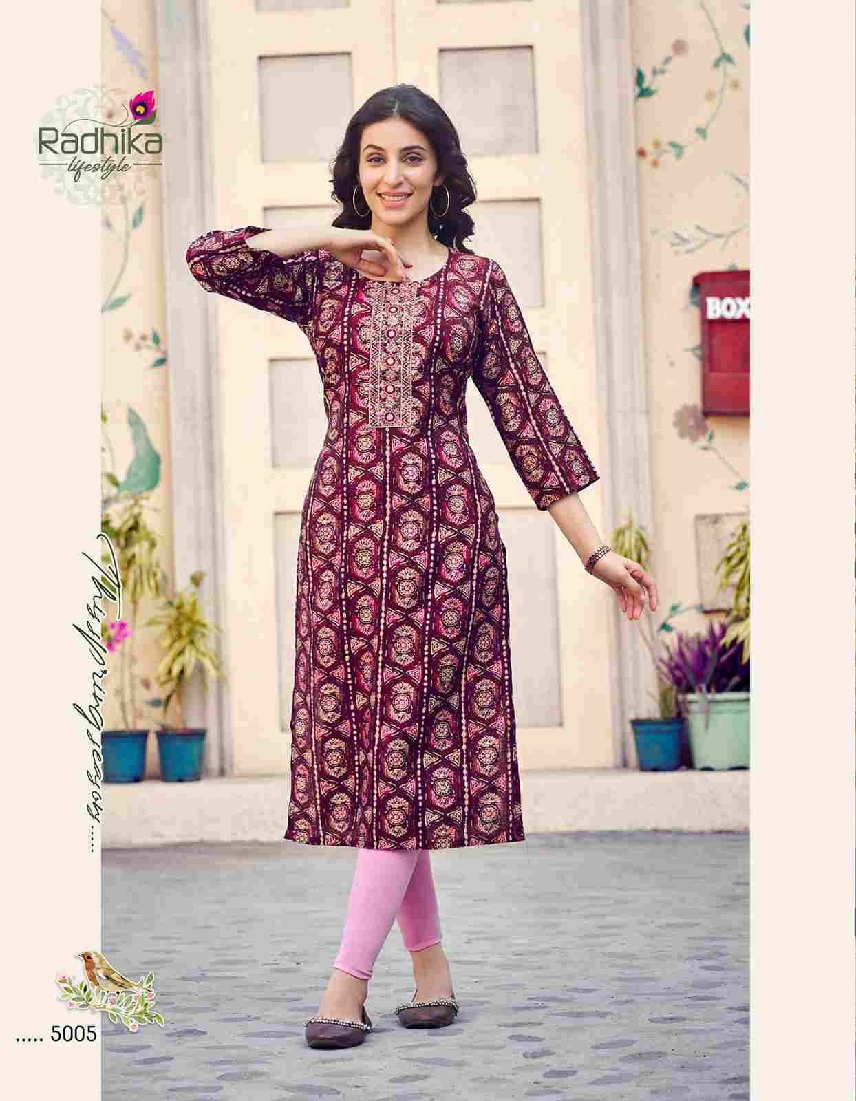 Charming Vol-5 By Radhika Lifestyle 5001 To 5006 Series Beautiful Stylish Fancy Colorful Casual Wear & Ethnic Wear Modal Chanderi Kurtis At Wholesale Price