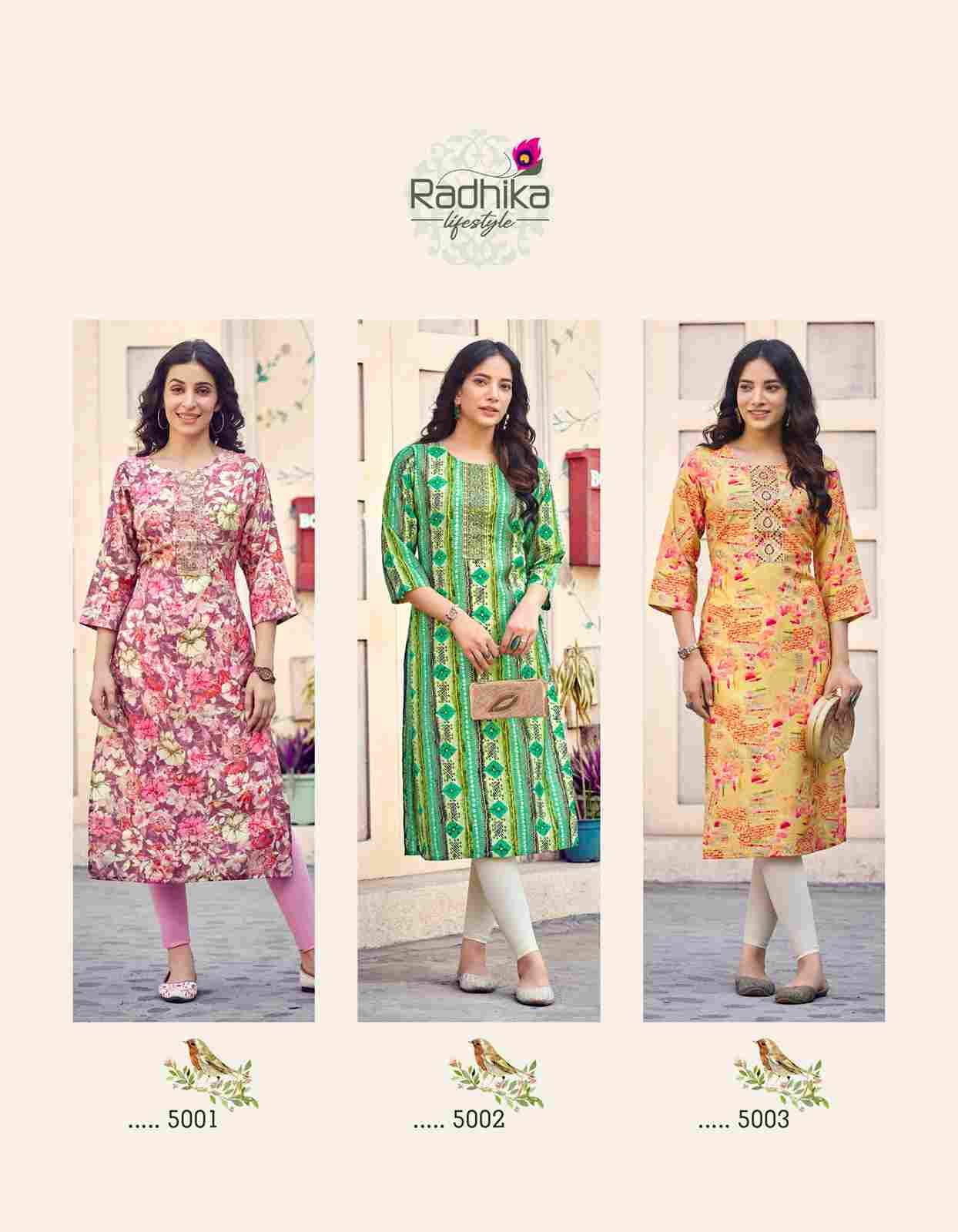 Charming Vol-5 By Radhika Lifestyle 5001 To 5006 Series Beautiful Stylish Fancy Colorful Casual Wear & Ethnic Wear Modal Chanderi Kurtis At Wholesale Price