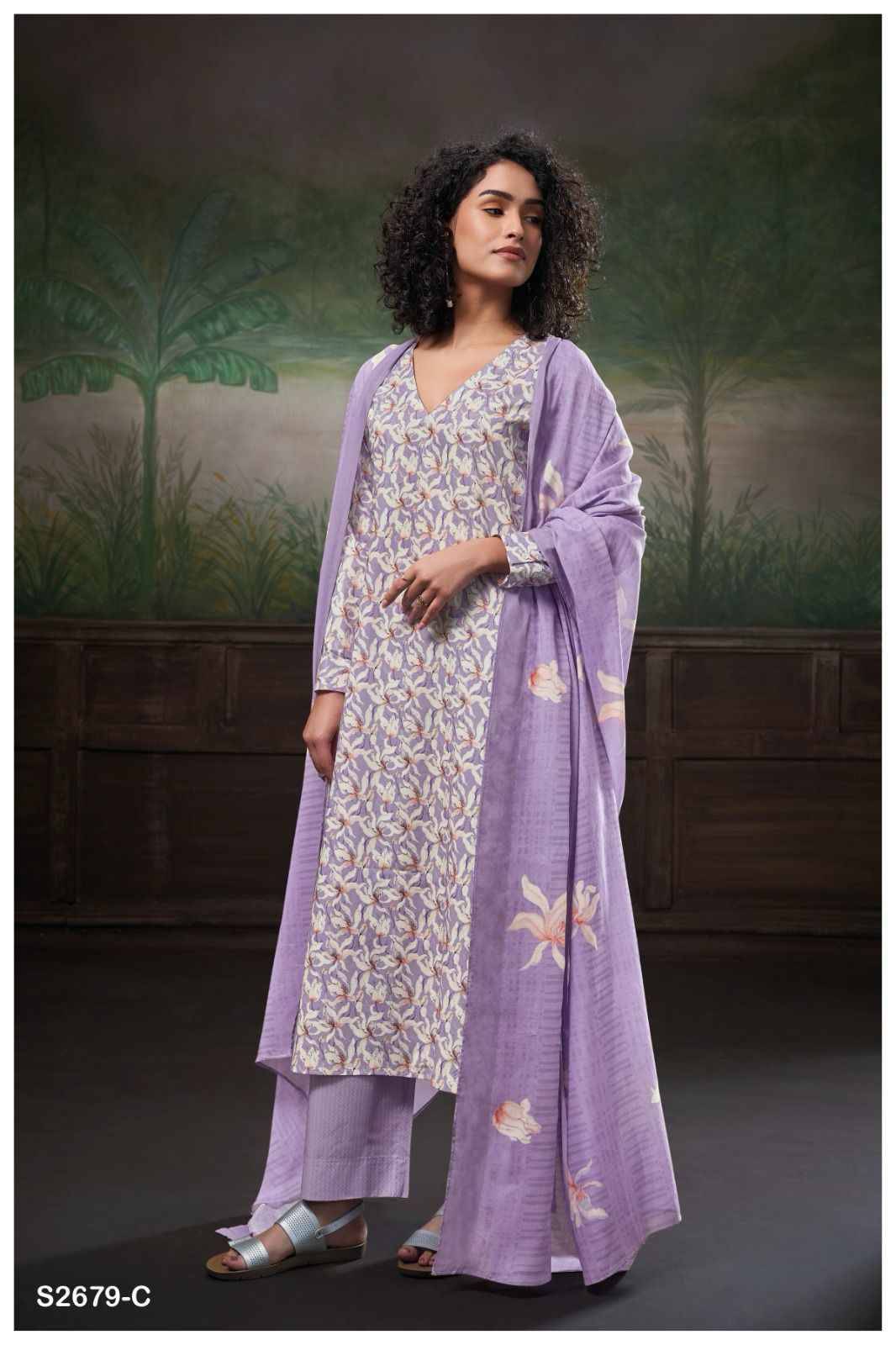 Diti-2679 By Ganga Fashion 2679-A To 2679-D Series Designer Festive Suits Beautiful Fancy Colorful Stylish Party Wear & Occasional Wear Pure Cotton Dresses At Wholesale Price