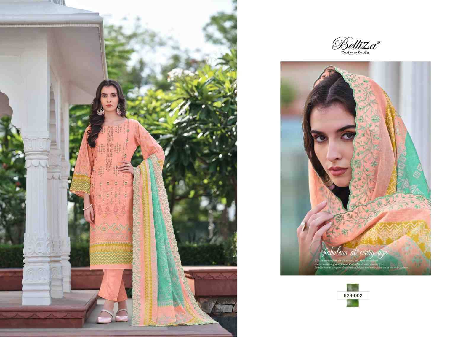 Zubiya By Belliza 923-001 To 923-008 Series Beautiful Festive Suits Stylish Fancy Colorful Casual Wear & Ethnic Wear Pure Cotton Print Dresses At Wholesale Price