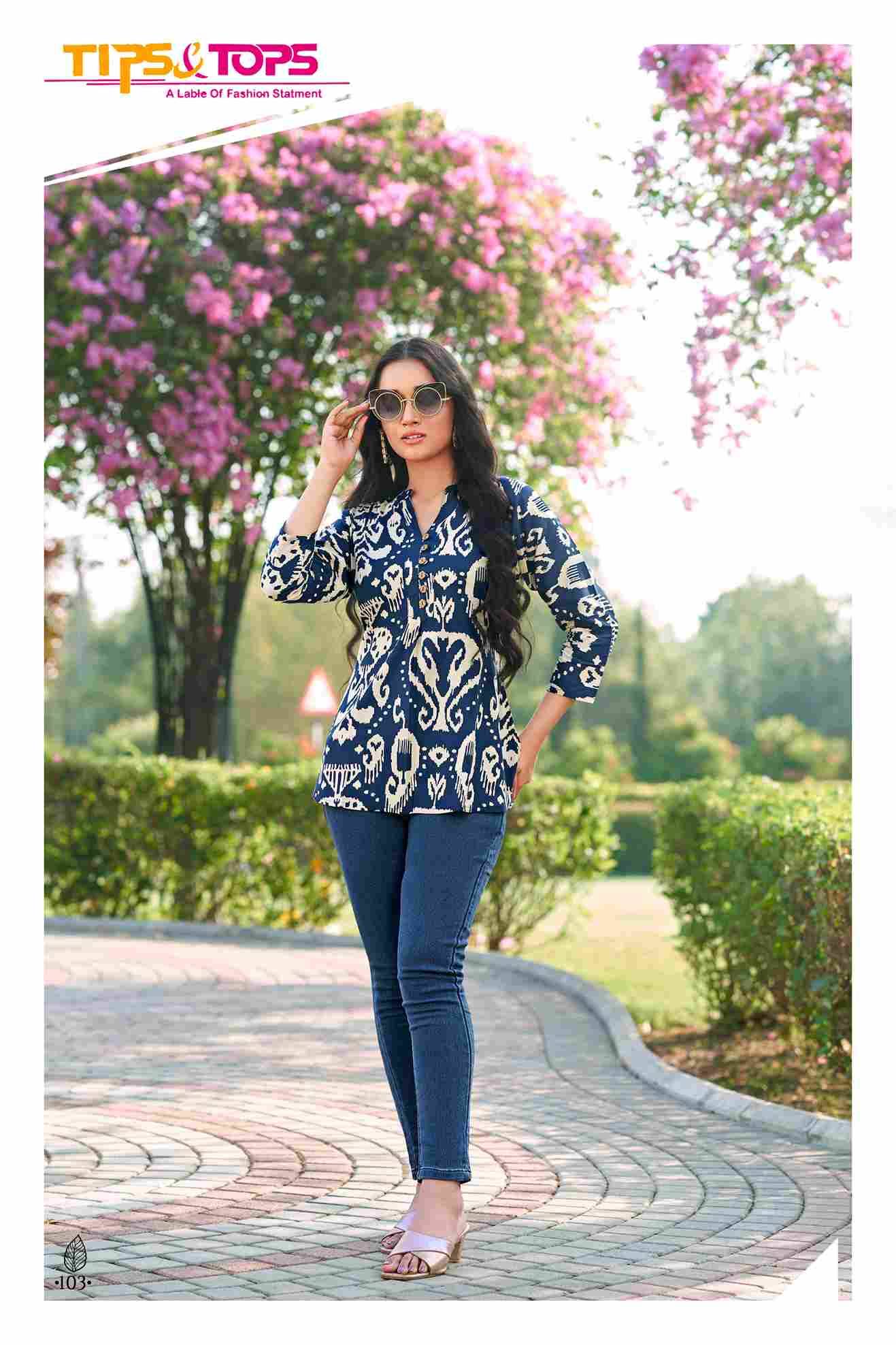 Baby Vol-3 By Tips And Tops 101 To 108 Series Beautiful Stylish Fancy Colorful Casual Wear & Ethnic Wear Pure Rayon Tops At Wholesale Price