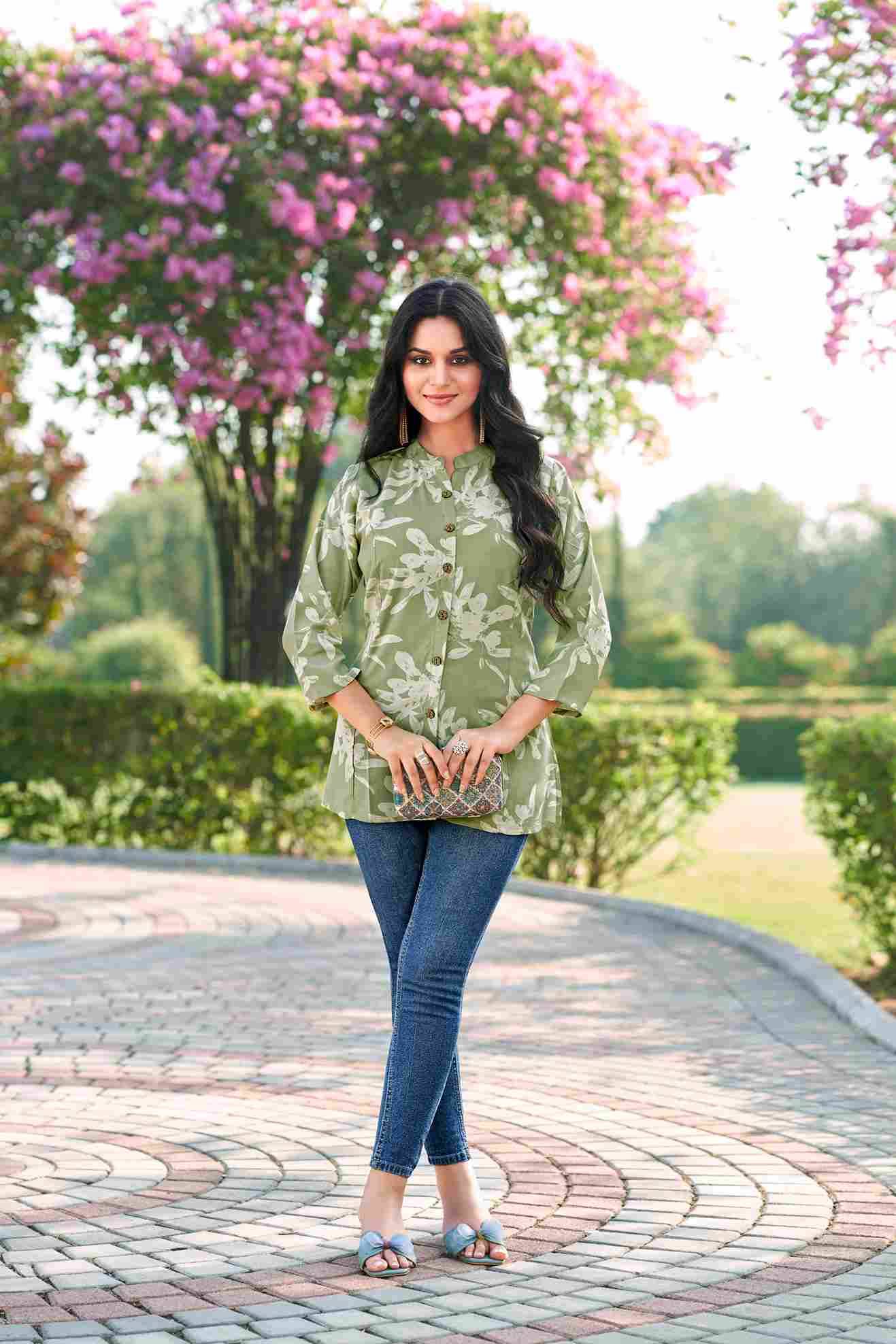 Baby Vol-3 By Tips And Tops 101 To 108 Series Beautiful Stylish Fancy Colorful Casual Wear & Ethnic Wear Pure Rayon Tops At Wholesale Price