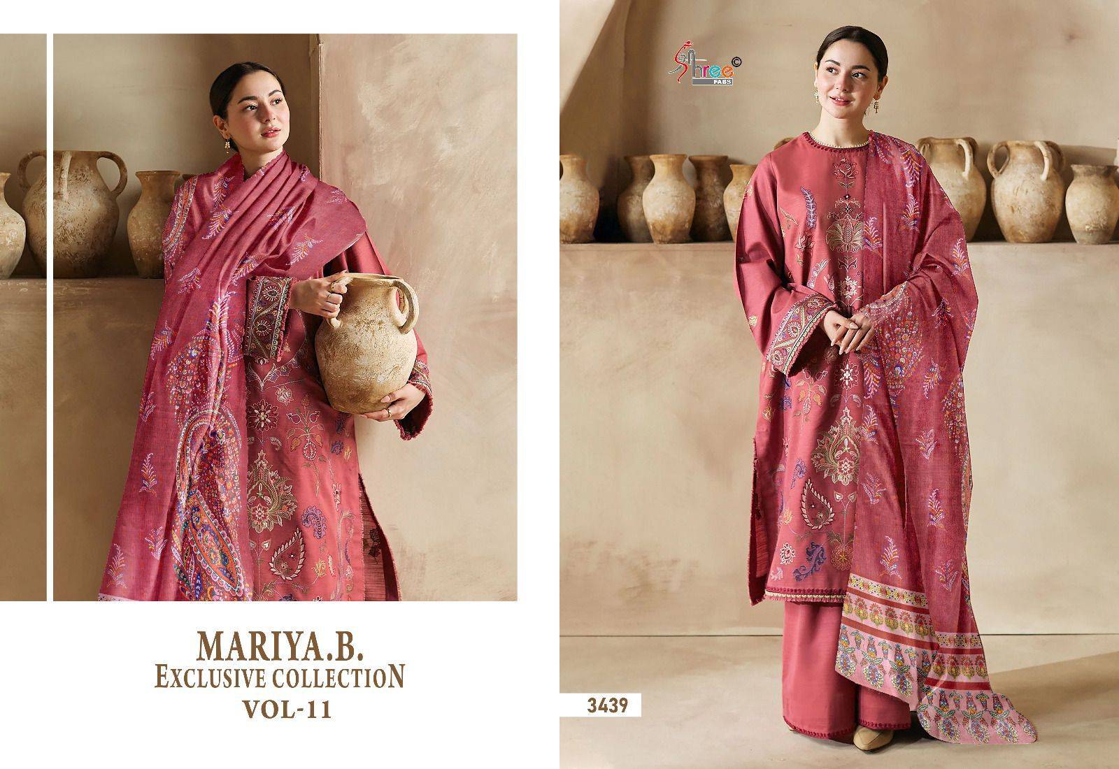 Mariya.B. Exclusive Collection Vol-11 By Shree Fabs 3439 To 3446 Series Beautiful Pakistani Suits Colorful Stylish Fancy Casual Wear & Ethnic Wear Pure Rayon Cotton With Embroidered Dresses At Wholesale Price