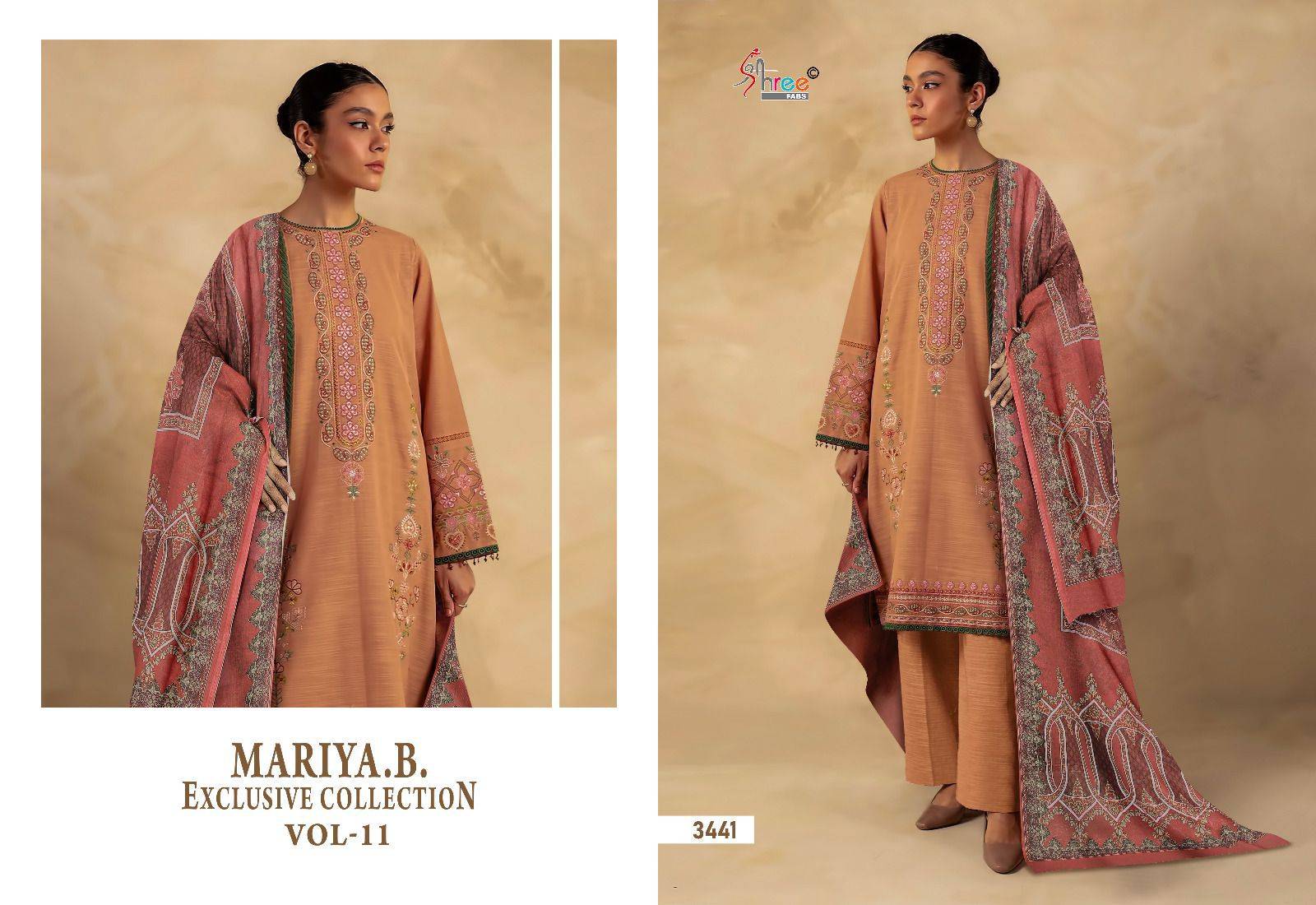 Mariya.B. Exclusive Collection Vol-11 By Shree Fabs 3439 To 3446 Series Beautiful Pakistani Suits Colorful Stylish Fancy Casual Wear & Ethnic Wear Pure Rayon Cotton With Embroidered Dresses At Wholesale Price