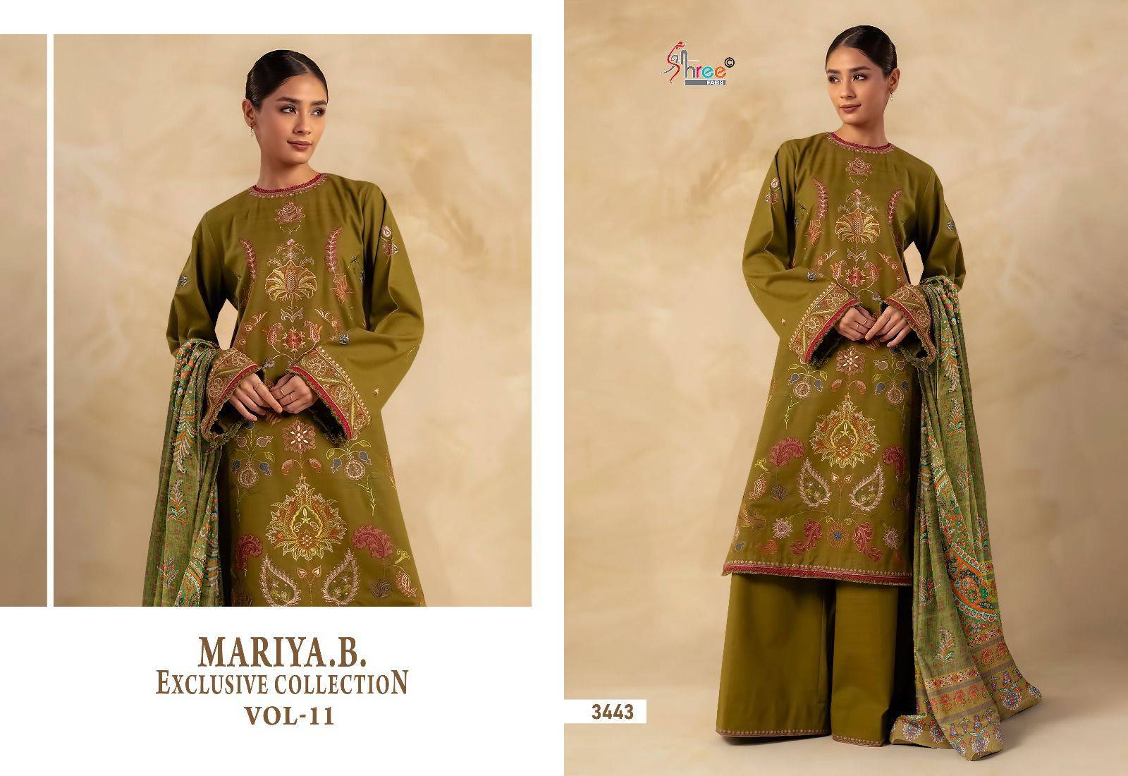 Mariya.B. Exclusive Collection Vol-11 By Shree Fabs 3439 To 3446 Series Beautiful Pakistani Suits Colorful Stylish Fancy Casual Wear & Ethnic Wear Pure Rayon Cotton With Embroidered Dresses At Wholesale Price