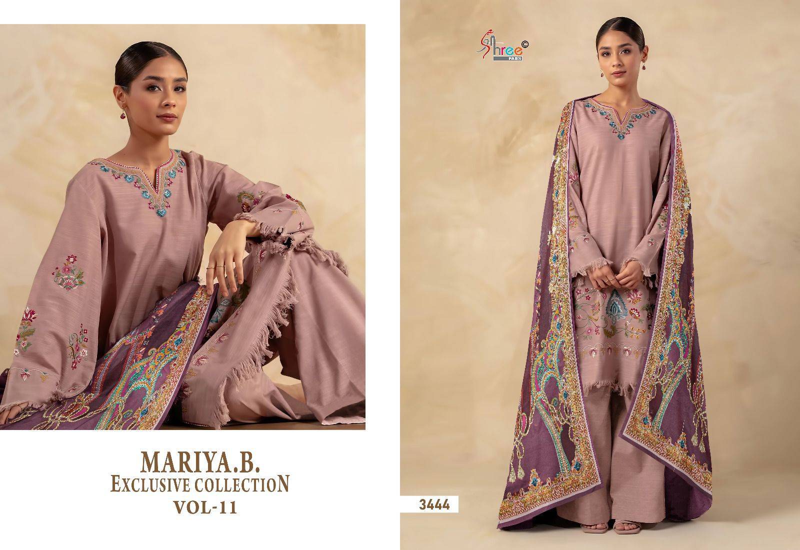 Mariya.B. Exclusive Collection Vol-11 By Shree Fabs 3439 To 3446 Series Beautiful Pakistani Suits Colorful Stylish Fancy Casual Wear & Ethnic Wear Pure Rayon Cotton With Embroidered Dresses At Wholesale Price