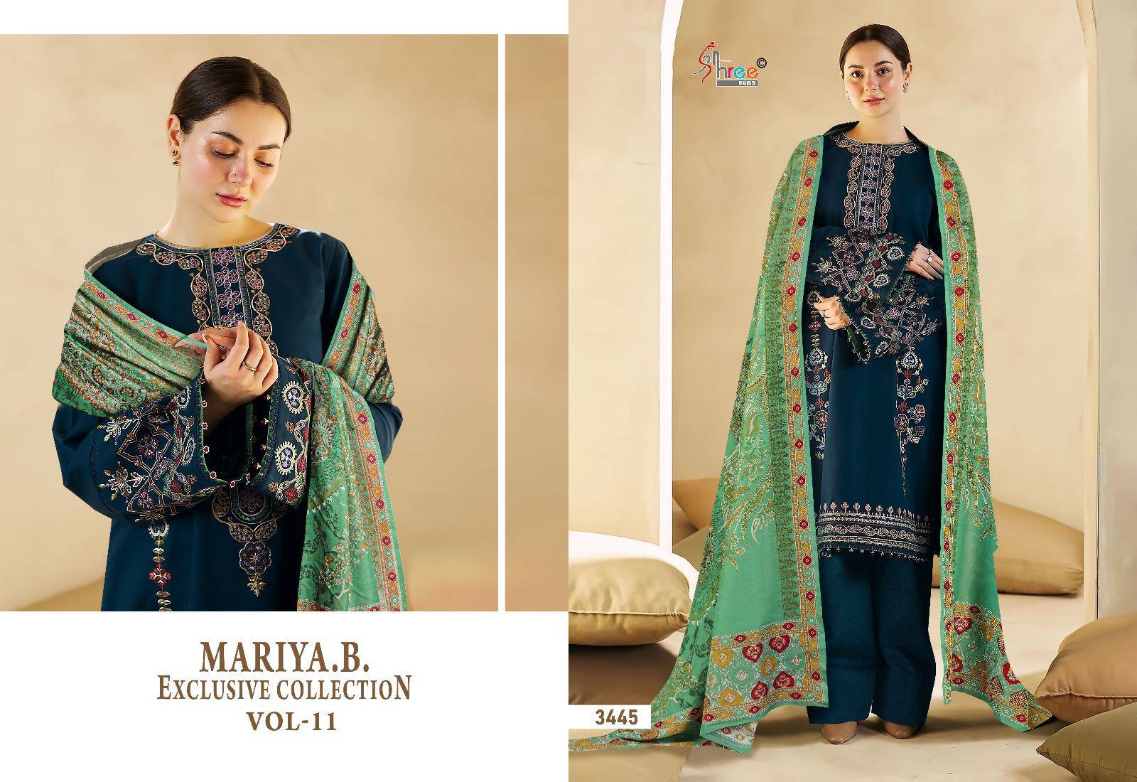 Mariya.B. Exclusive Collection Vol-11 By Shree Fabs 3439 To 3446 Series Beautiful Pakistani Suits Colorful Stylish Fancy Casual Wear & Ethnic Wear Pure Rayon Cotton With Embroidered Dresses At Wholesale Price