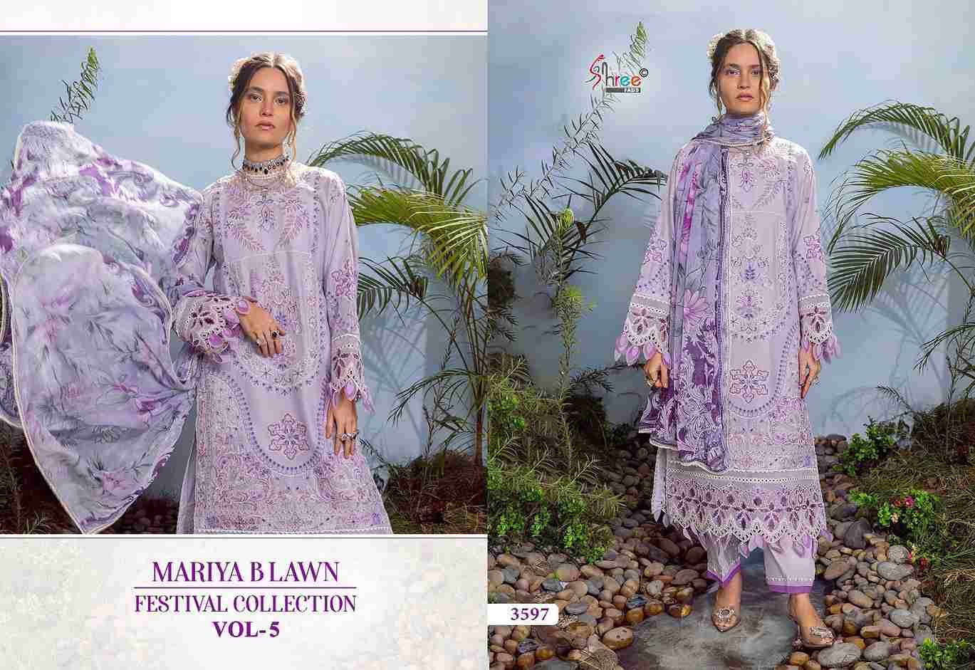 Mariya B Lawn Festival Collection Vol-5 By Shree Fabs 3597 To 3600 Series Designer Pakistani Suits Beautiful Stylish Fancy Colorful Party Wear & Occasional Wear Pure Lawn Cotton Print Embroidered Dresses At Wholesale Price