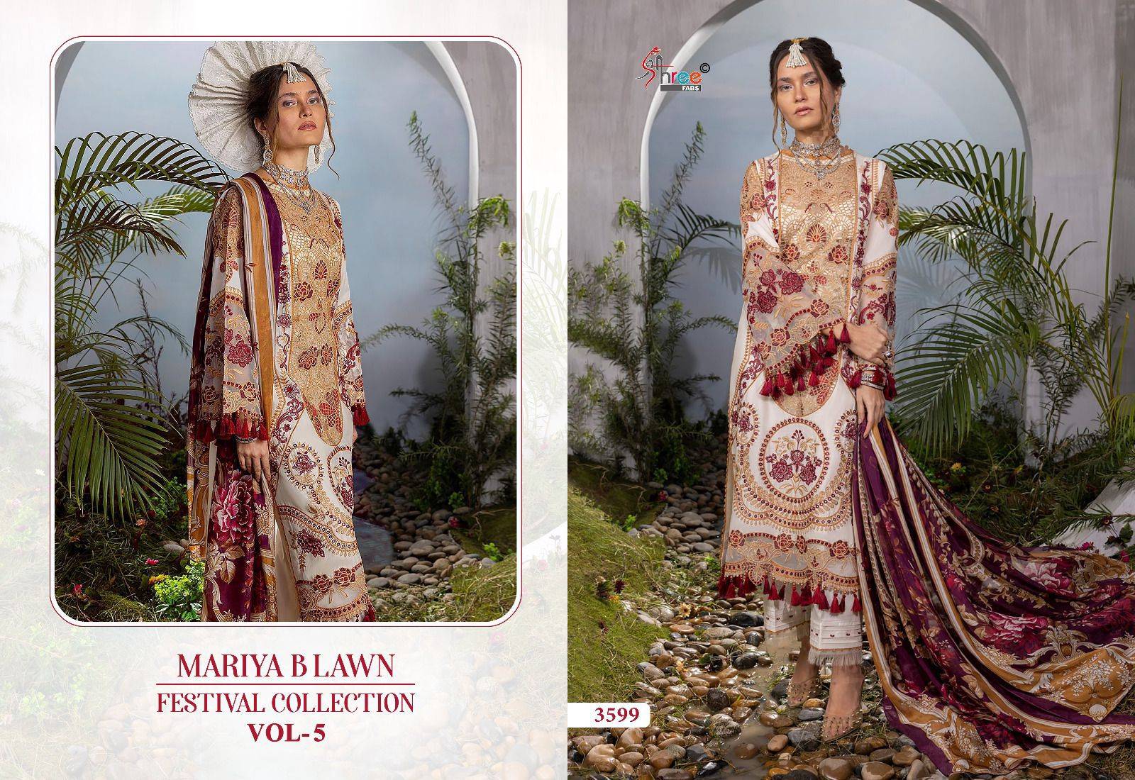 Mariya B Lawn Festival Collection Vol-5 By Shree Fabs 3597 To 3600 Series Designer Pakistani Suits Beautiful Stylish Fancy Colorful Party Wear & Occasional Wear Pure Lawn Cotton Print Embroidered Dresses At Wholesale Price