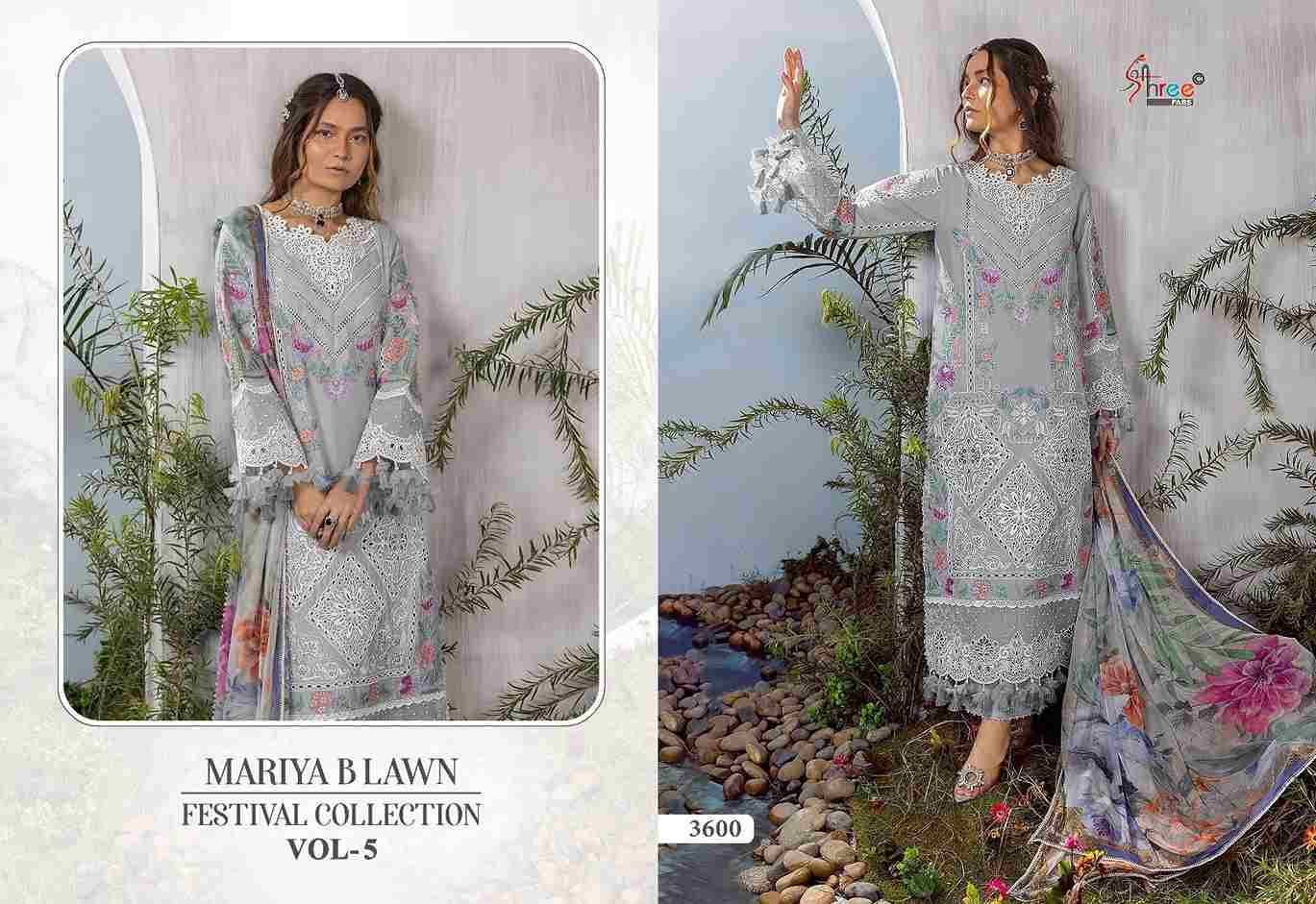 Mariya B Lawn Festival Collection Vol-5 By Shree Fabs 3597 To 3600 Series Designer Pakistani Suits Beautiful Stylish Fancy Colorful Party Wear & Occasional Wear Pure Lawn Cotton Print Embroidered Dresses At Wholesale Price