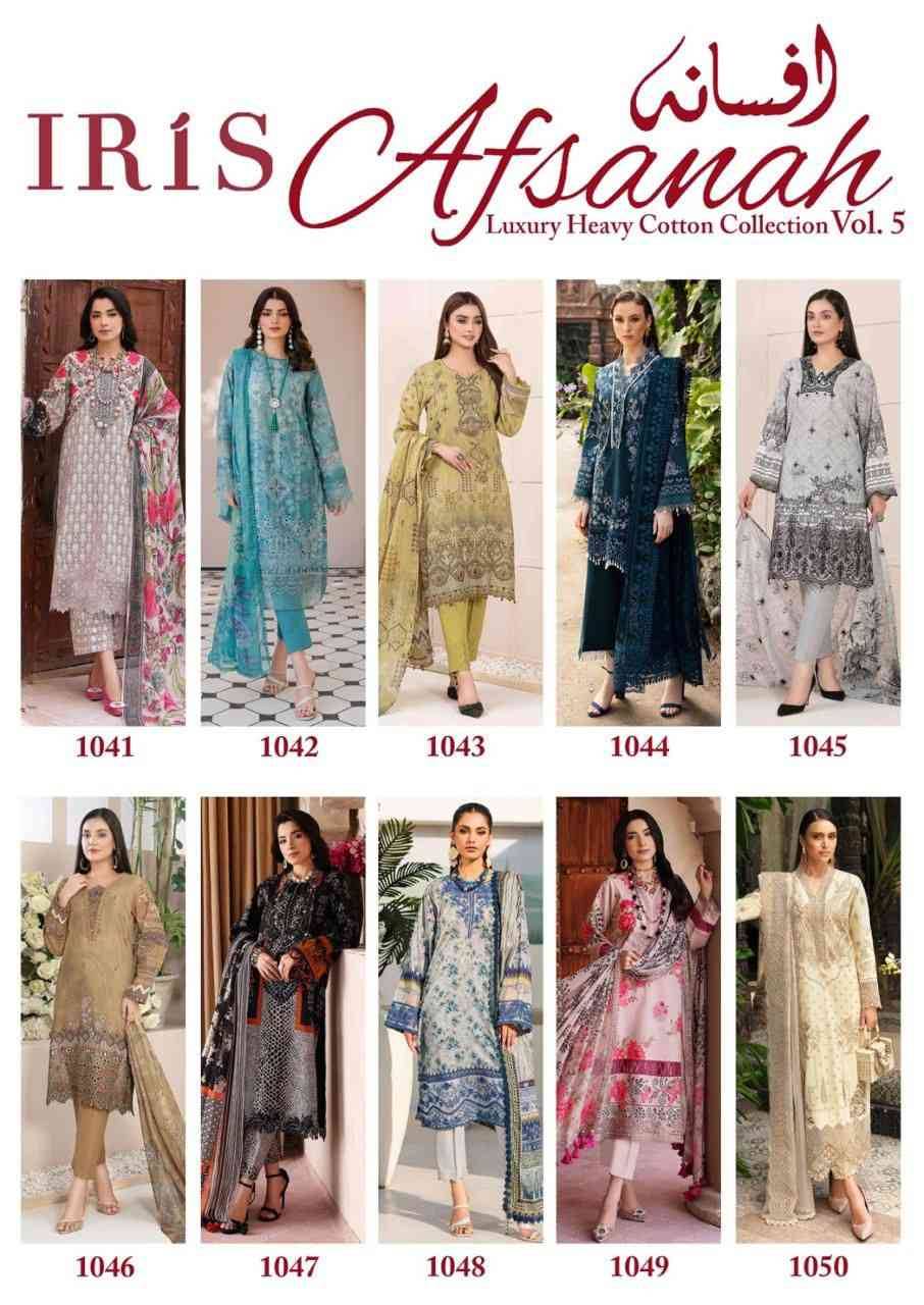 Afsanah Vol-5 By Iris 1041 To 1050 Series Designer Festive Suits Beautiful Stylish Fancy Colorful Party Wear & Occasional Wear Pure Cotton Print Dresses At Wholesale Price