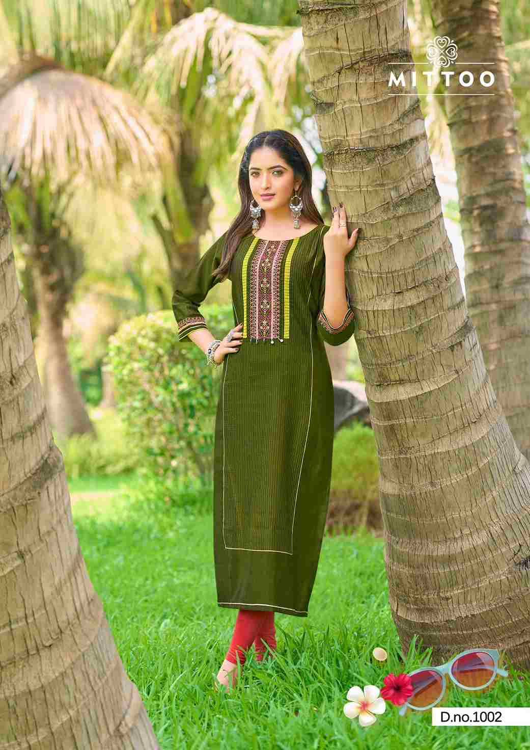 Mahika By Mittoo 1001 To 1006 Series Designer Stylish Fancy Colorful Beautiful Party Wear & Ethnic Wear Collection Viscose Weaving Kurtis At Wholesale Price