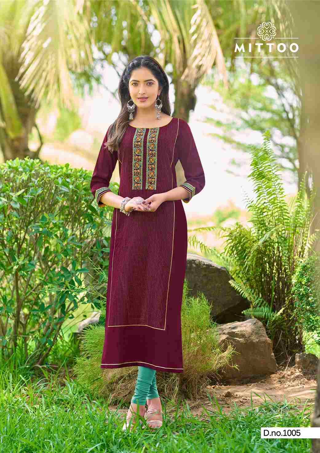 Mahika By Mittoo 1001 To 1006 Series Designer Stylish Fancy Colorful Beautiful Party Wear & Ethnic Wear Collection Viscose Weaving Kurtis At Wholesale Price