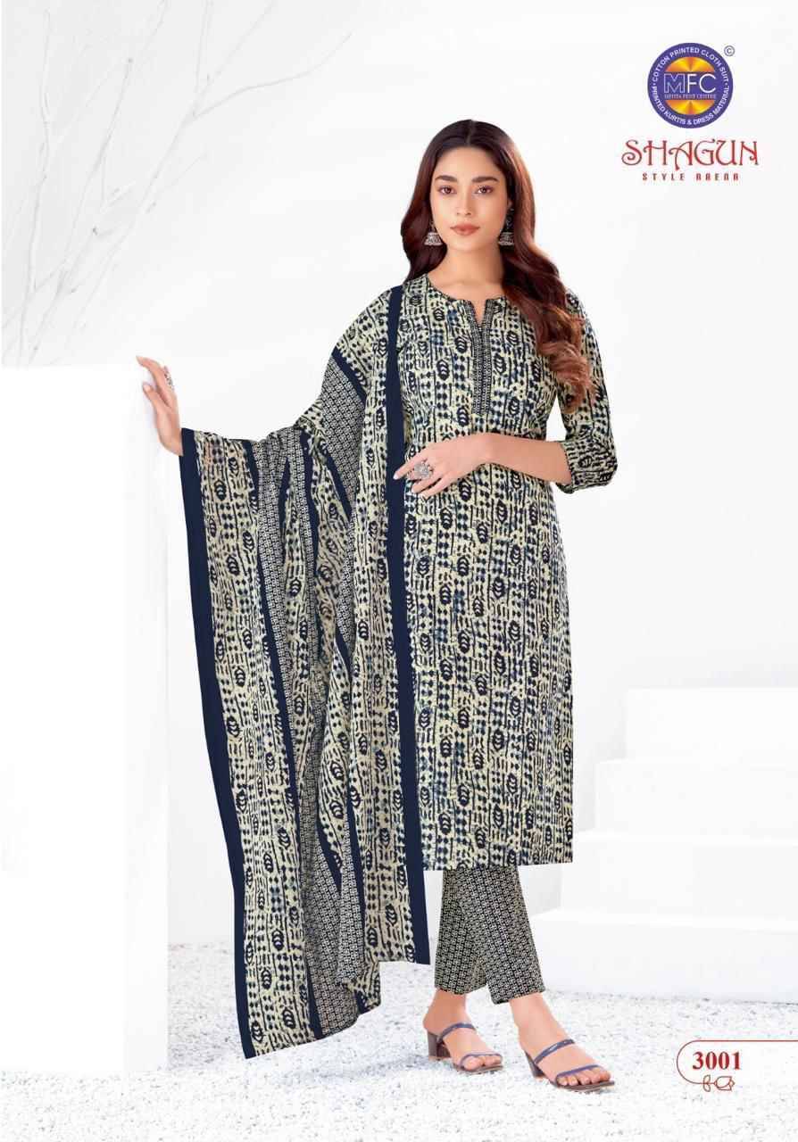 Shagun Vol-20 By MFC 3001 To 3020 Series Beautiful Festive Suits Colorful Stylish Fancy Casual Wear & Ethnic Wear Pure Lawn Cotton Embroidered Dresses At Wholesale Price