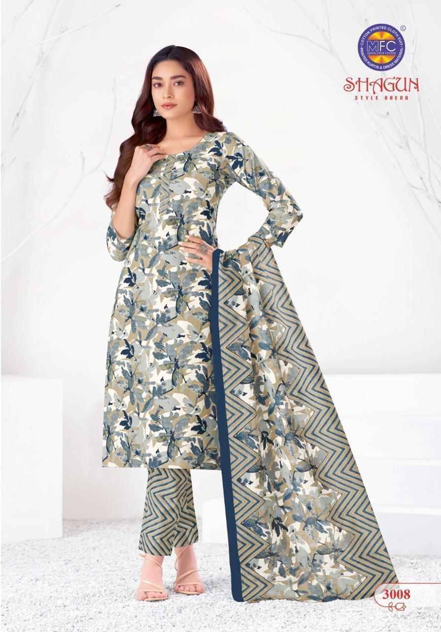 Shagun Vol-20 By MFC 3001 To 3020 Series Beautiful Festive Suits Colorful Stylish Fancy Casual Wear & Ethnic Wear Pure Lawn Cotton Embroidered Dresses At Wholesale Price