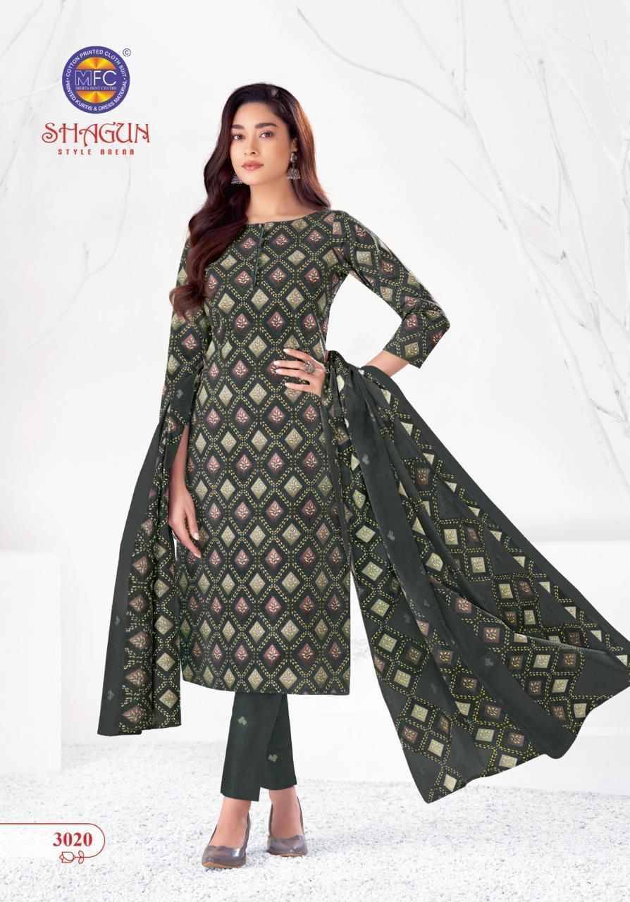 Shagun Vol-20 By MFC 3001 To 3020 Series Beautiful Festive Suits Colorful Stylish Fancy Casual Wear & Ethnic Wear Pure Lawn Cotton Embroidered Dresses At Wholesale Price