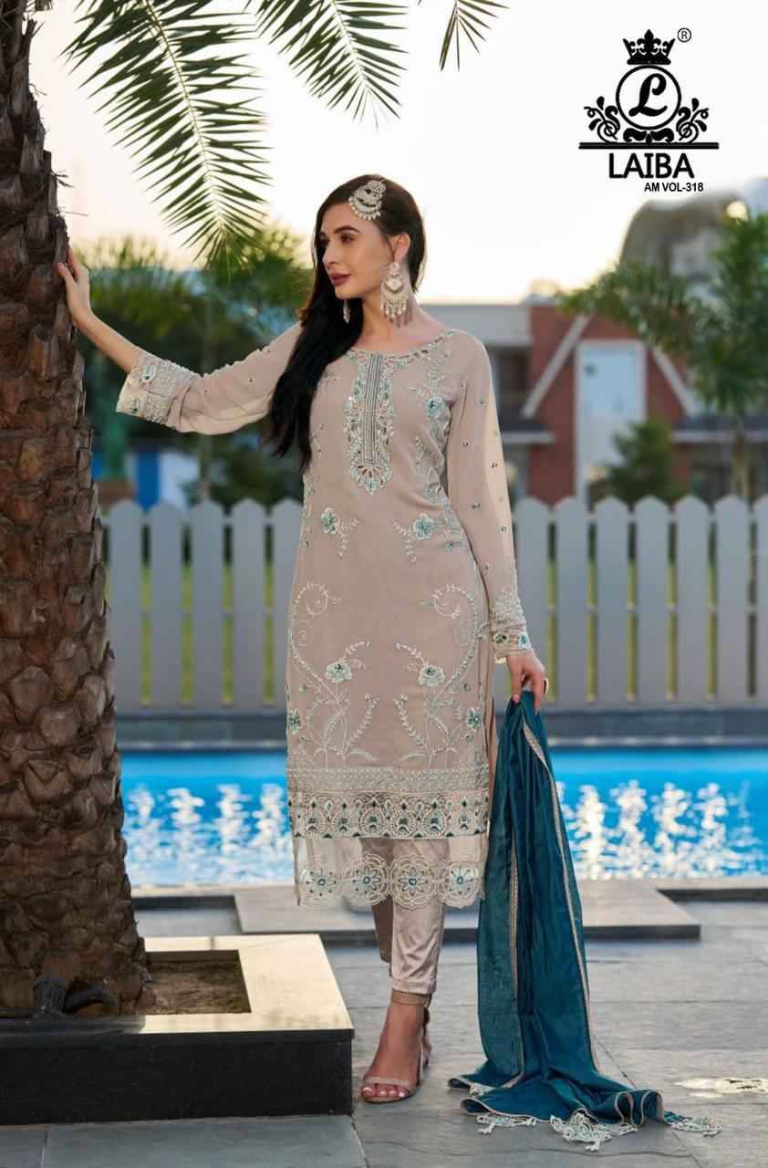 AM Vol-318 By Laiba 318-A To 318-C Series Beautiful Pakistani Suits Colorful Stylish Fancy Casual Wear & Ethnic Wear Pure Georgette Embroidered Dresses At Wholesale Price