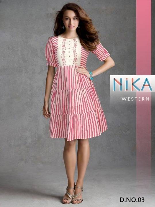 Nika By Kaamiri 01 To 06 Series Designer Stylish Fancy Colorful Beautiful Party Wear & Ethnic Wear Collection Semi Cotton Kurtis At Wholesale Price