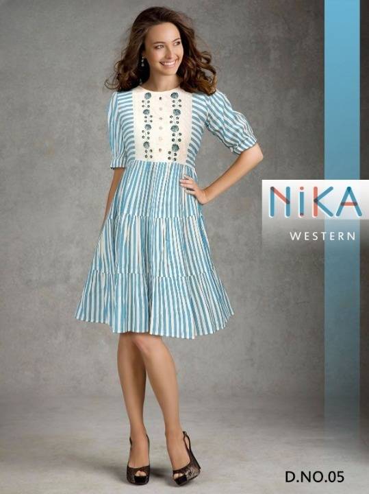 Nika By Kaamiri 01 To 06 Series Designer Stylish Fancy Colorful Beautiful Party Wear & Ethnic Wear Collection Semi Cotton Kurtis At Wholesale Price