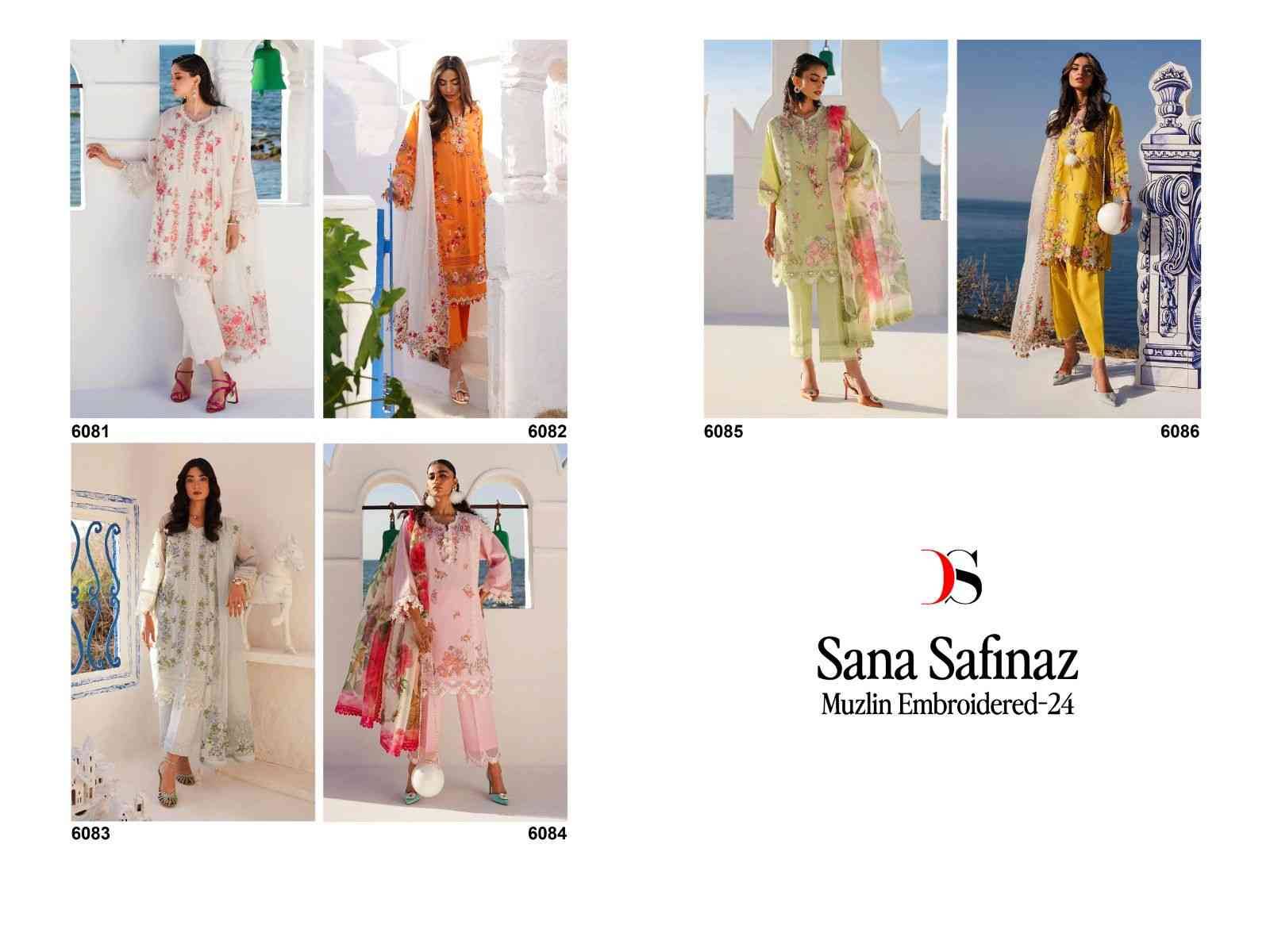 Sana Safinaz Muzlin Embroidered-24 By Deepsy Suits 6081 To 6086 Series Designer Pakistani Suits Beautiful Stylish Fancy Colorful Party Wear & Occasional Wear Pure Cotton Embroidered Dresses At Wholesale Price