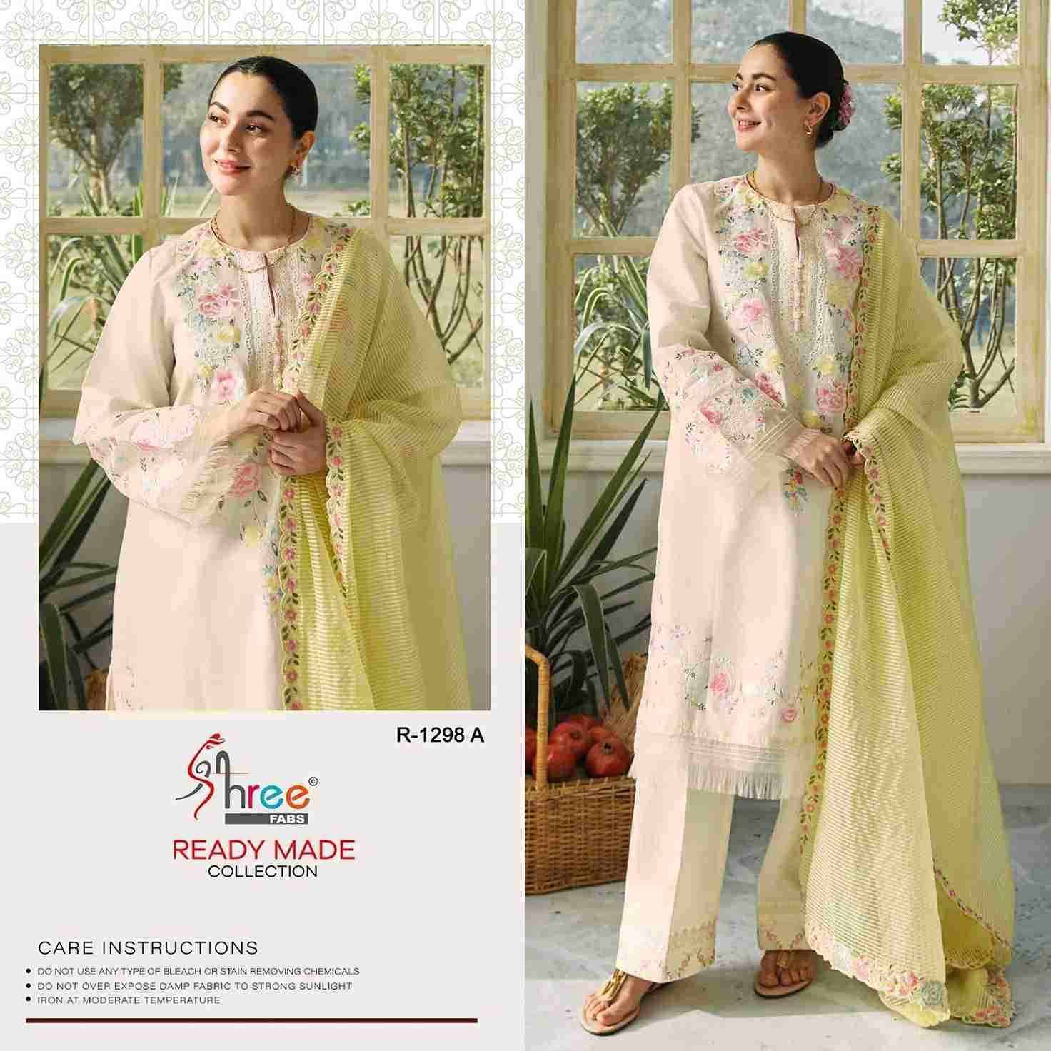 Shree Fabs Hit Design R-1298 Colours By Shree Fabs R-1298-A To R-1298-D Series Beautiful Pakistani Suits Stylish Fancy Colorful Party Wear & Occasional Wear Cambric Cotton Embroidered Dresses At Wholesale Price