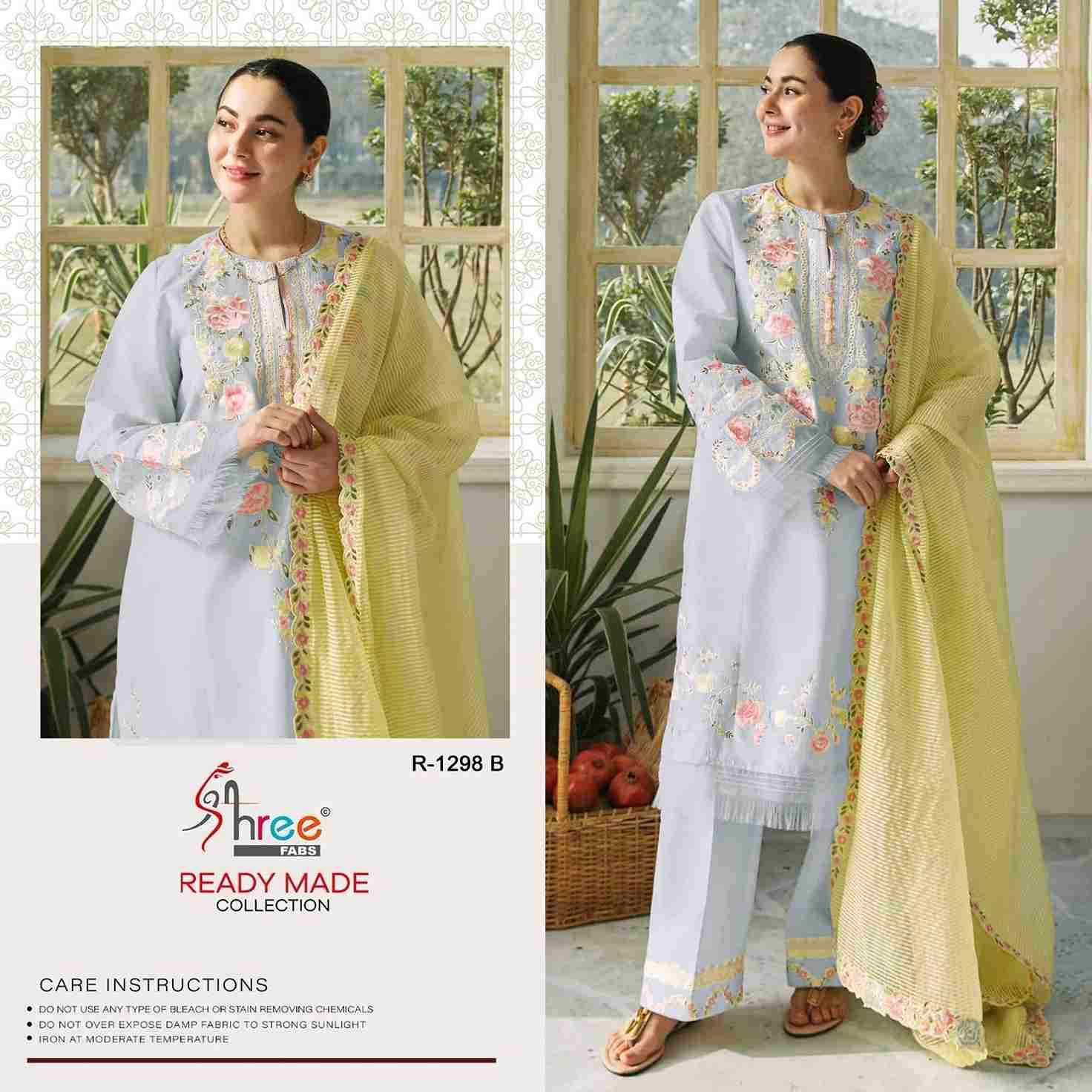 Shree Fabs Hit Design R-1298 Colours By Shree Fabs R-1298-A To R-1298-D Series Beautiful Pakistani Suits Stylish Fancy Colorful Party Wear & Occasional Wear Cambric Cotton Embroidered Dresses At Wholesale Price