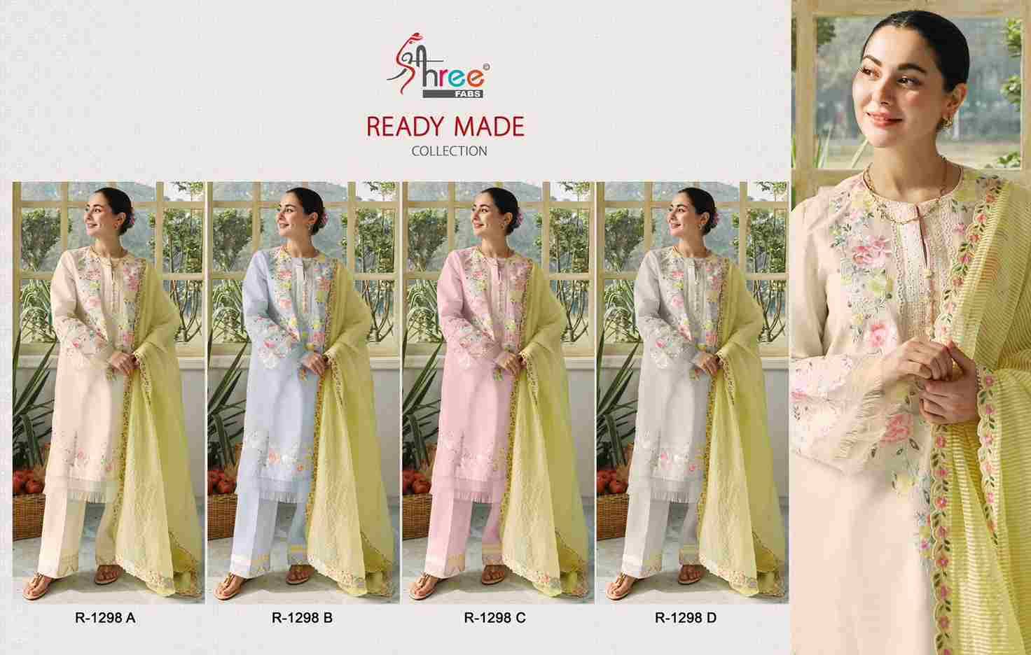 Shree Fabs Hit Design R-1298 Colours By Shree Fabs R-1298-A To R-1298-D Series Beautiful Pakistani Suits Stylish Fancy Colorful Party Wear & Occasional Wear Cambric Cotton Embroidered Dresses At Wholesale Price