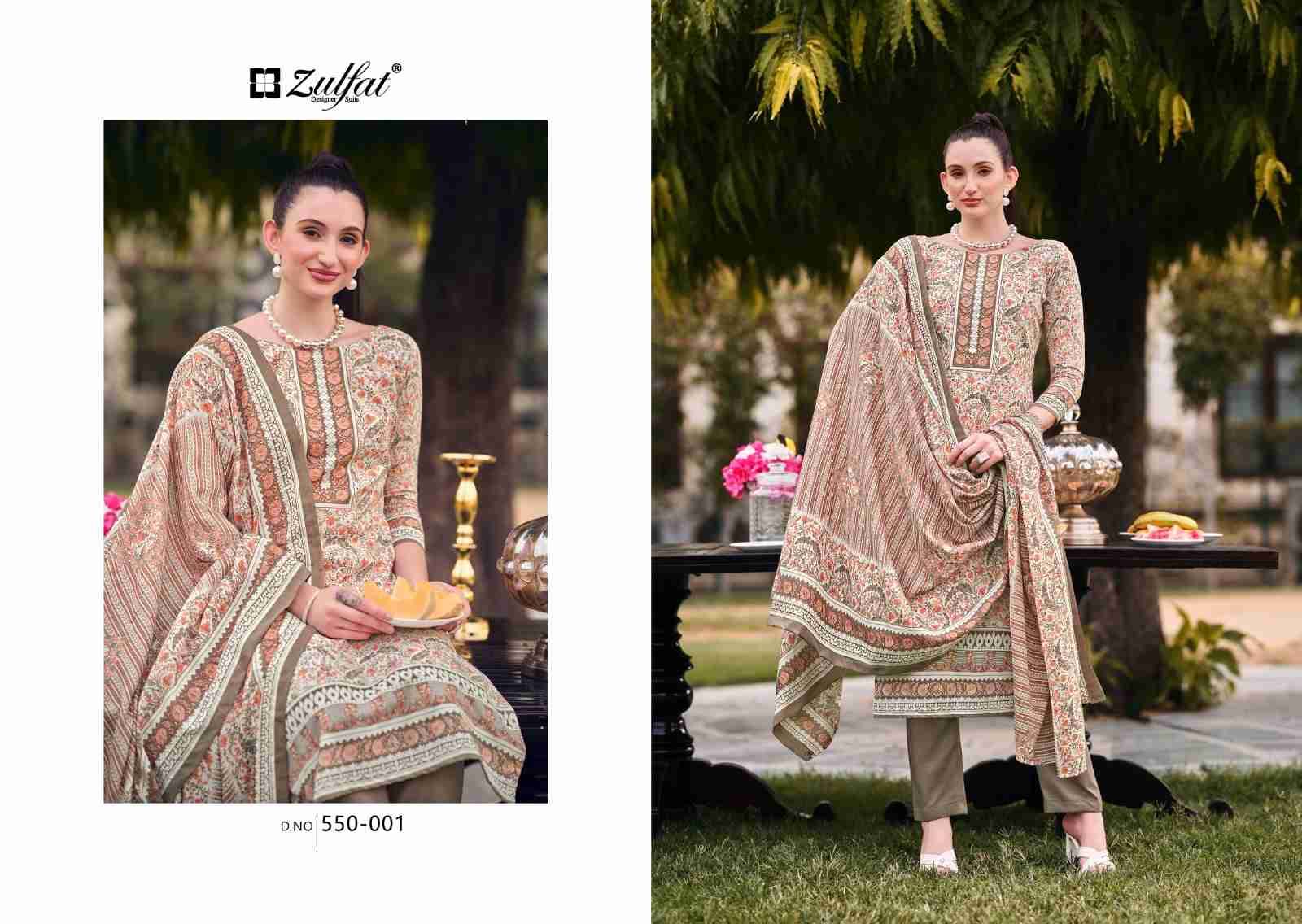 Hakoba By Zulfat 550-001 To 550-008 Series Beautiful Festive Suits Stylish Fancy Colorful Casual Wear & Ethnic Wear Pure Cotton Print Dresses At Wholesale Price