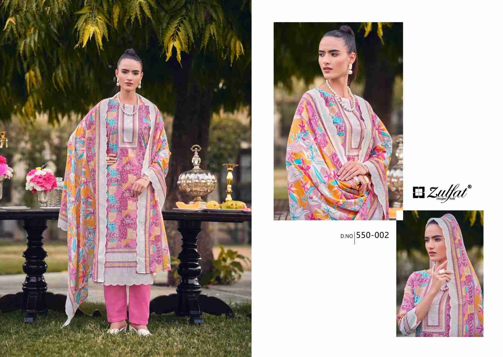 Hakoba By Zulfat 550-001 To 550-008 Series Beautiful Festive Suits Stylish Fancy Colorful Casual Wear & Ethnic Wear Pure Cotton Print Dresses At Wholesale Price