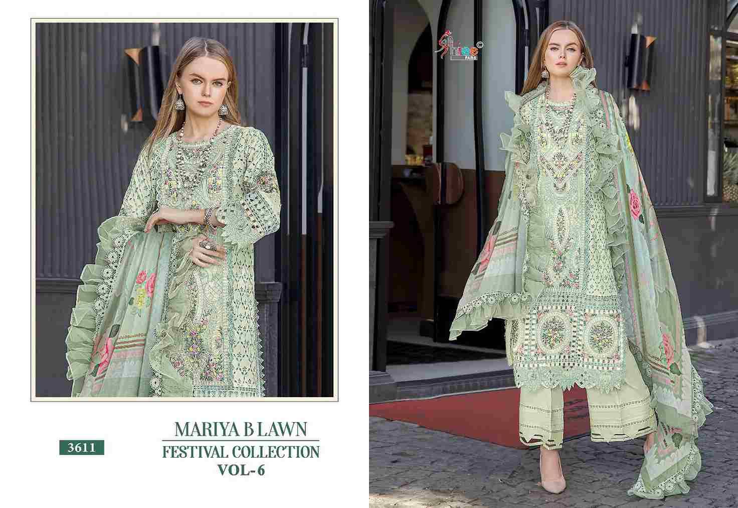 Mariya B Lawn Festival Collection Vol-6 By Shree Fabs 3611 To 3616 Series Designer Pakistani Suits Beautiful Stylish Fancy Colorful Party Wear & Occasional Wear Pure Lawn Cotton Print Embroidered Dresses At Wholesale Price