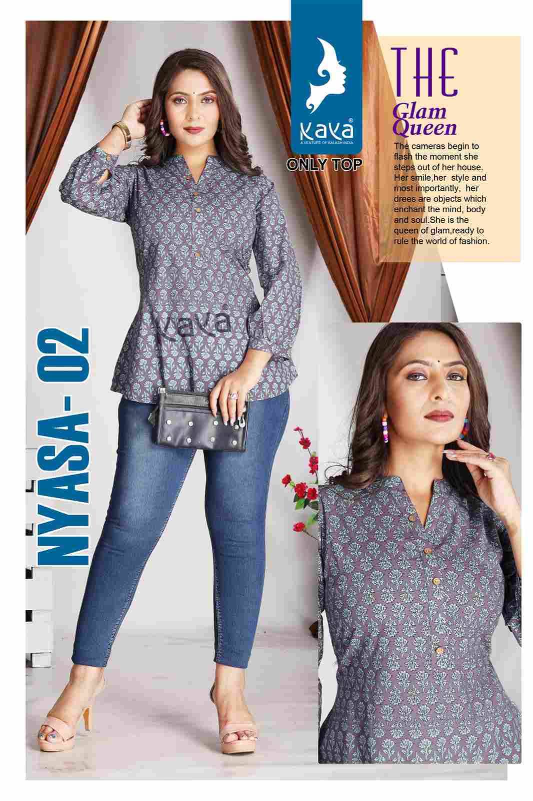 Nyasa By Kaya 01 To 06 Series Designer Stylish Fancy Colorful Beautiful Party Wear & Ethnic Wear Collection Cotton Tops At Wholesale Price