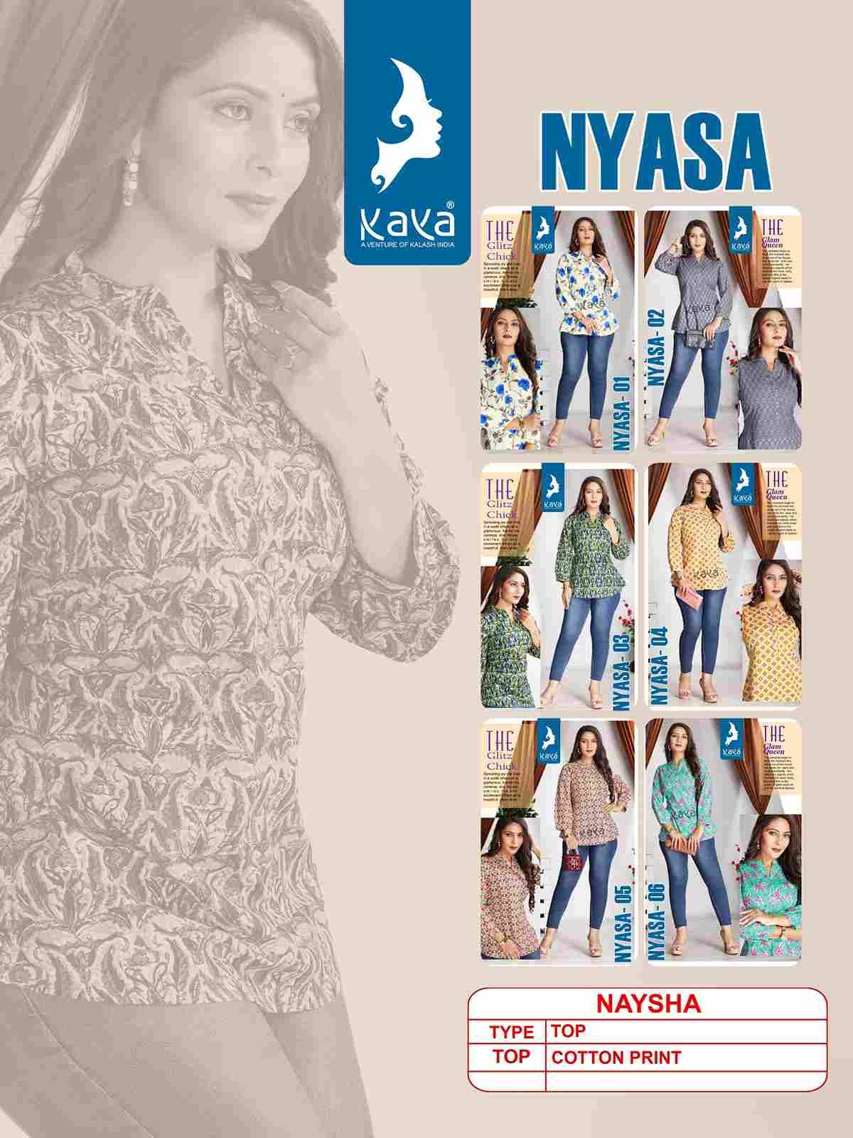 Nyasa By Kaya 01 To 06 Series Designer Stylish Fancy Colorful Beautiful Party Wear & Ethnic Wear Collection Cotton Tops At Wholesale Price