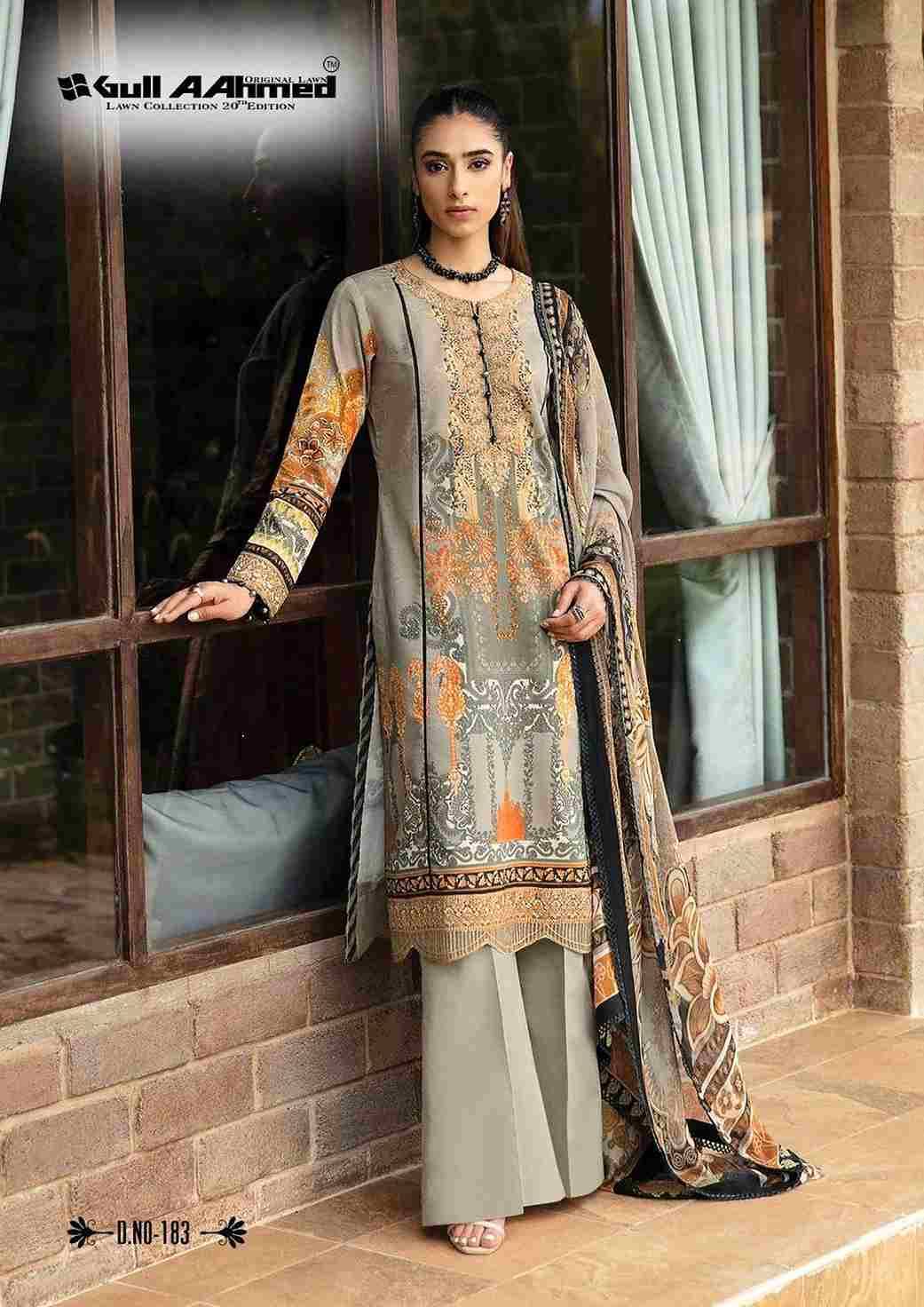 Gull Aahmed Lawn Collection Vol-20 By Gull Aahmed 179 To 184 Series Beautiful Festive Suits Stylish Fancy Colorful Casual Wear & Ethnic Wear Pure Lawn Dresses At Wholesale Price