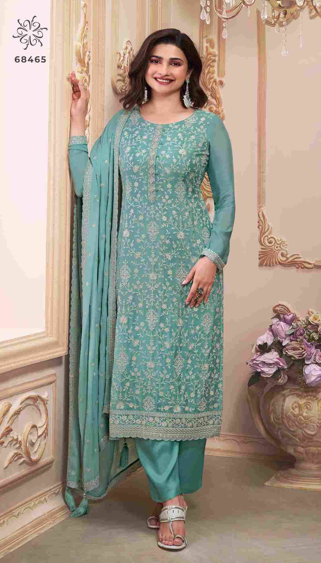 Saira By Vinay Fashion 68461 To 68466 Series Designer Festive Sharara Suits Collection Beautiful Stylish Fancy Colorful Party Wear & Occasional Wear Chinnon Dresses At Wholesale Price