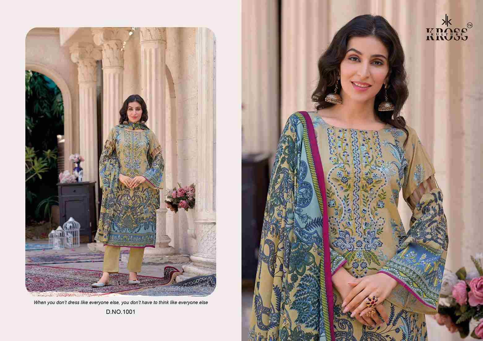 Naira By Kross Kulture 1001 To 1006 Series Beautiful Pakistani Suits Colorful Stylish Fancy Casual Wear & Ethnic Wear Heavy Cotton With Embroidered Dresses At Wholesale Price