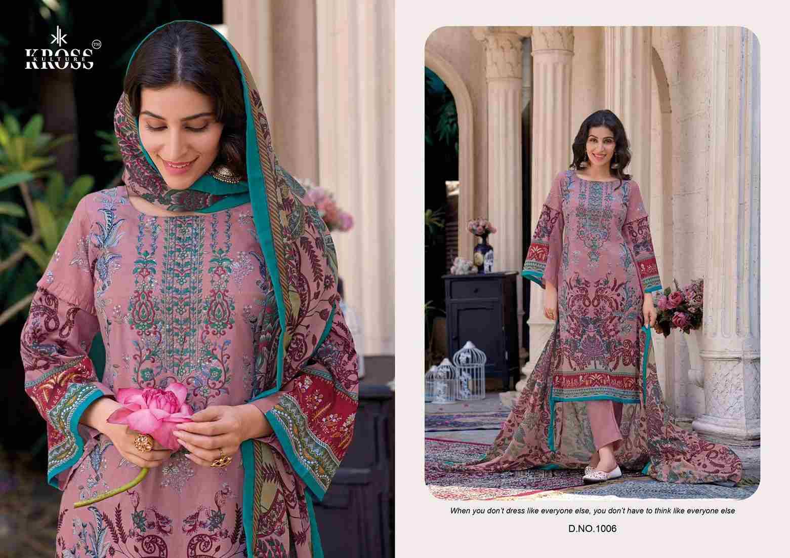 Naira By Kross Kulture 1001 To 1006 Series Beautiful Pakistani Suits Colorful Stylish Fancy Casual Wear & Ethnic Wear Heavy Cotton With Embroidered Dresses At Wholesale Price