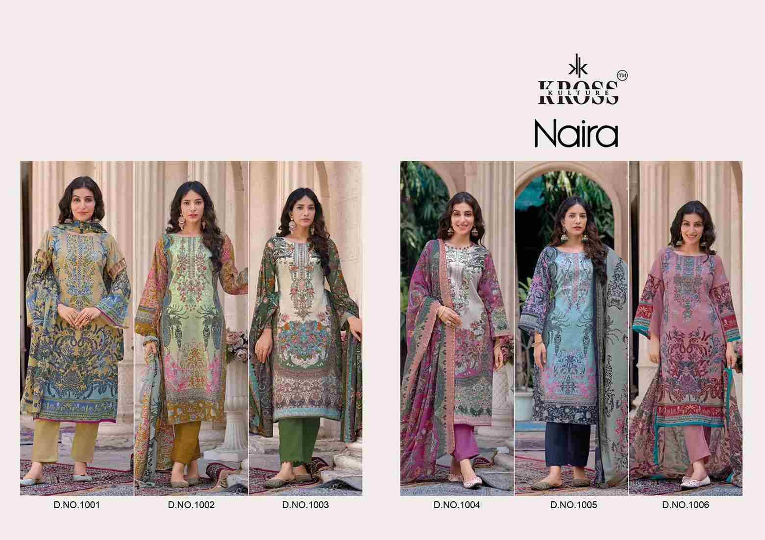 Naira By Kross Kulture 1001 To 1006 Series Beautiful Pakistani Suits Colorful Stylish Fancy Casual Wear & Ethnic Wear Heavy Cotton With Embroidered Dresses At Wholesale Price