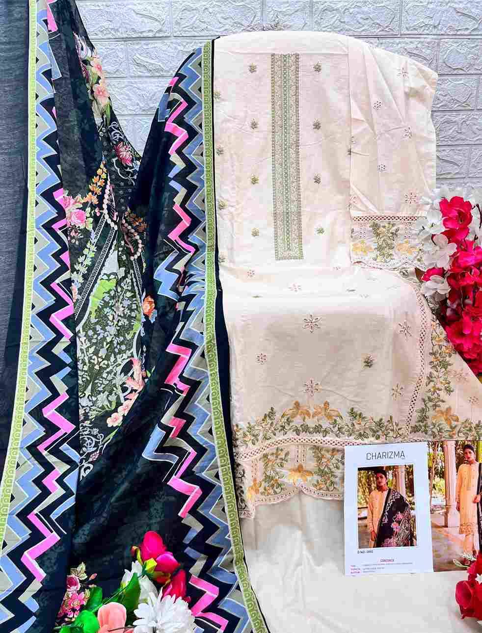 Charizma Vol-2 By Shraddha Designer 2001 To 2004 Series Beautiful Pakistani Suits Colorful Stylish Fancy Casual Wear & Ethnic Wear Pure Cotton With Embroidered Dresses At Wholesale Price