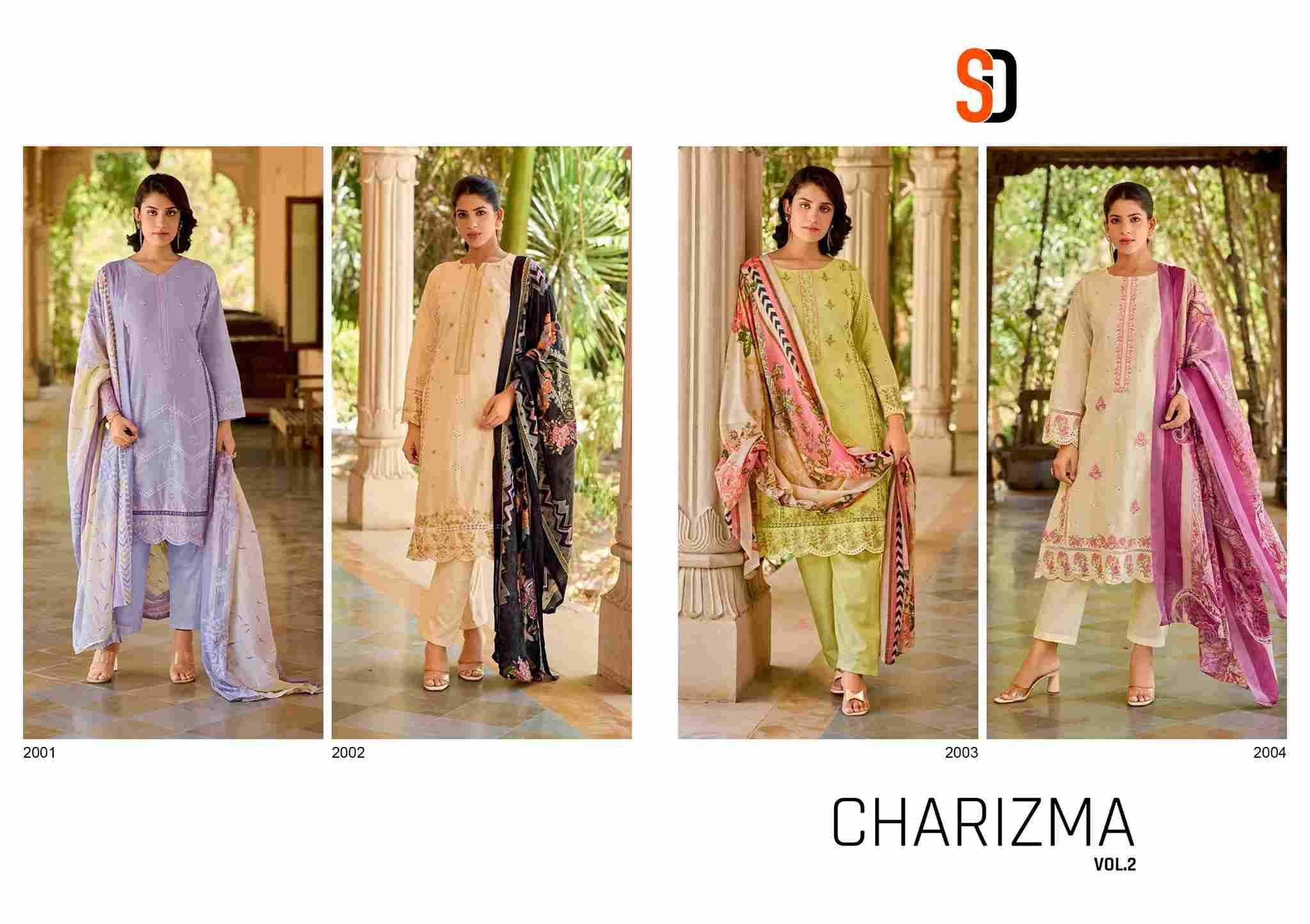 Charizma Vol-2 By Shraddha Designer 2001 To 2004 Series Beautiful Pakistani Suits Colorful Stylish Fancy Casual Wear & Ethnic Wear Pure Cotton With Embroidered Dresses At Wholesale Price