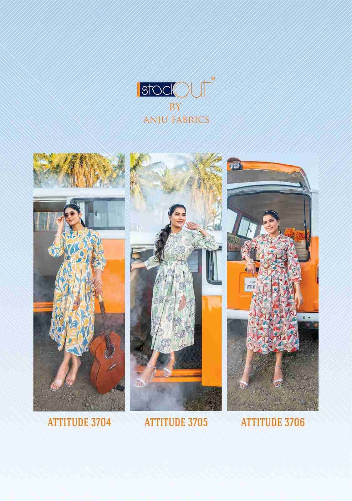 Attitude Vol-2 By Anju Fabrics 3701 To 3706 Series Designer Stylish Fancy Colorful Beautiful Party Wear & Ethnic Wear Collection Cotton Kurtis At Wholesale Price