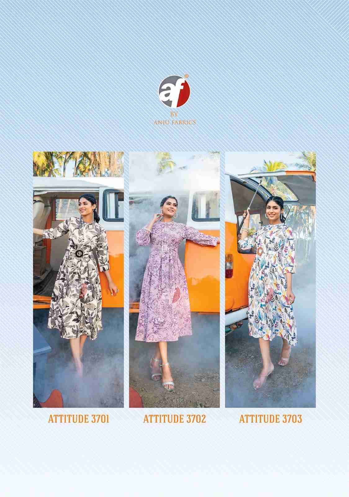 Attitude Vol-2 By Anju Fabrics 3701 To 3706 Series Designer Stylish Fancy Colorful Beautiful Party Wear & Ethnic Wear Collection Cotton Kurtis At Wholesale Price