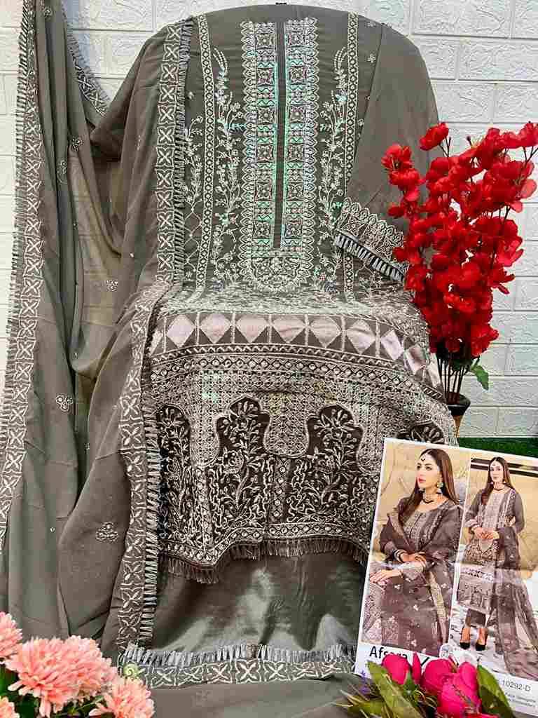 Afsara Vol-2 By Zaha 10292-A To 10292-D Series Beautiful Pakistani Suits Stylish Fancy Colorful Party Wear & Occasional Wear Faux Georgette With Embroidery Dresses At Wholesale Price