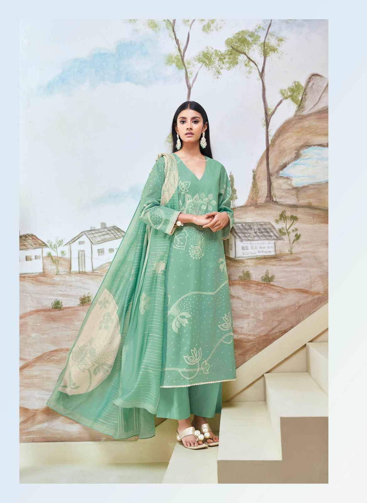 Hiba By Ganga Fashion 1819 To 1824 Series Designer Festive Suits Beautiful Fancy Colorful Stylish Party Wear & Occasional Wear Cotton Silk Dresses At Wholesale Price