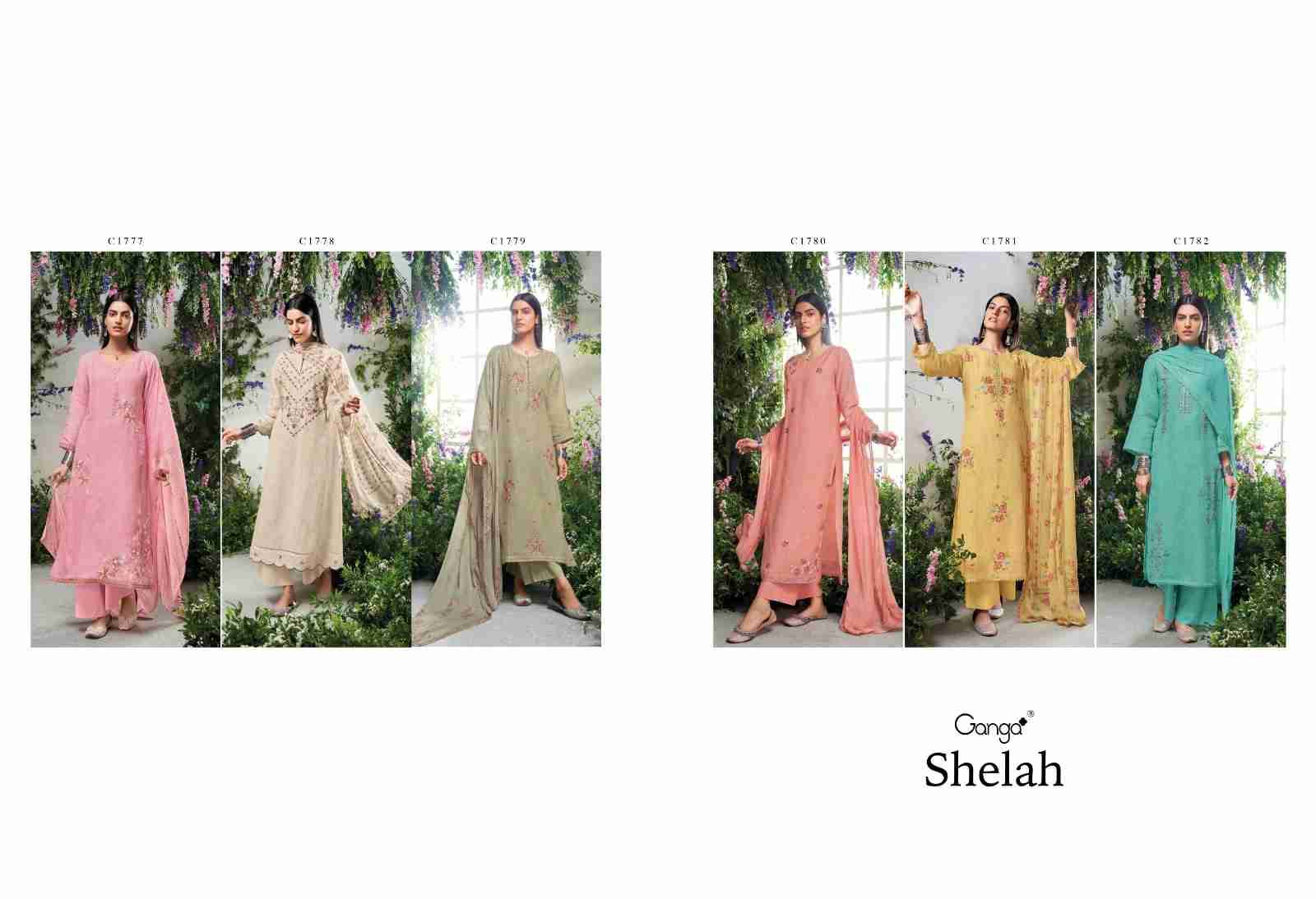 Shelah By Ganga Fashion 1777 To 1782 Series Designer Festive Suits Beautiful Fancy Colorful Stylish Party Wear & Occasional Wear Pure Linen Dresses At Wholesale Price