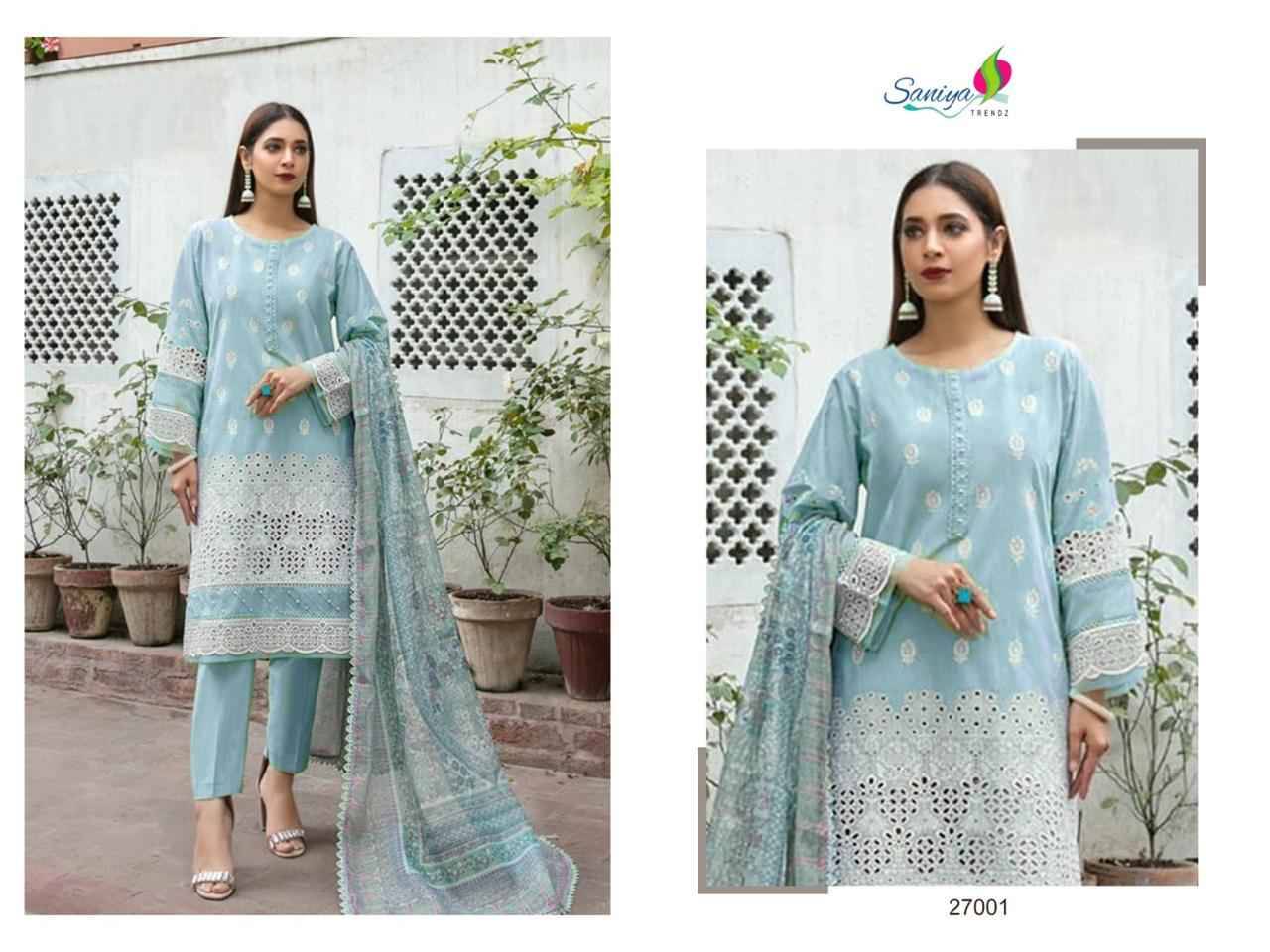 Maria.B. Chikankari Collection Vol-27 By Saniya Trendz 27001 To 27003 Series Beautiful Pakistani Suits Colorful Stylish Fancy Casual Wear & Ethnic Wear Cotton Embroidered Dresses At Wholesale Price