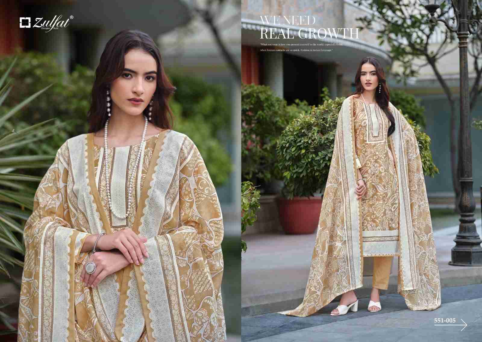 Farhana Vol-7 By Zulfat 551-001 To 551-008 Series Beautiful Festive Suits Stylish Fancy Colorful Casual Wear & Ethnic Wear Pure Cotton Print Dresses At Wholesale Price