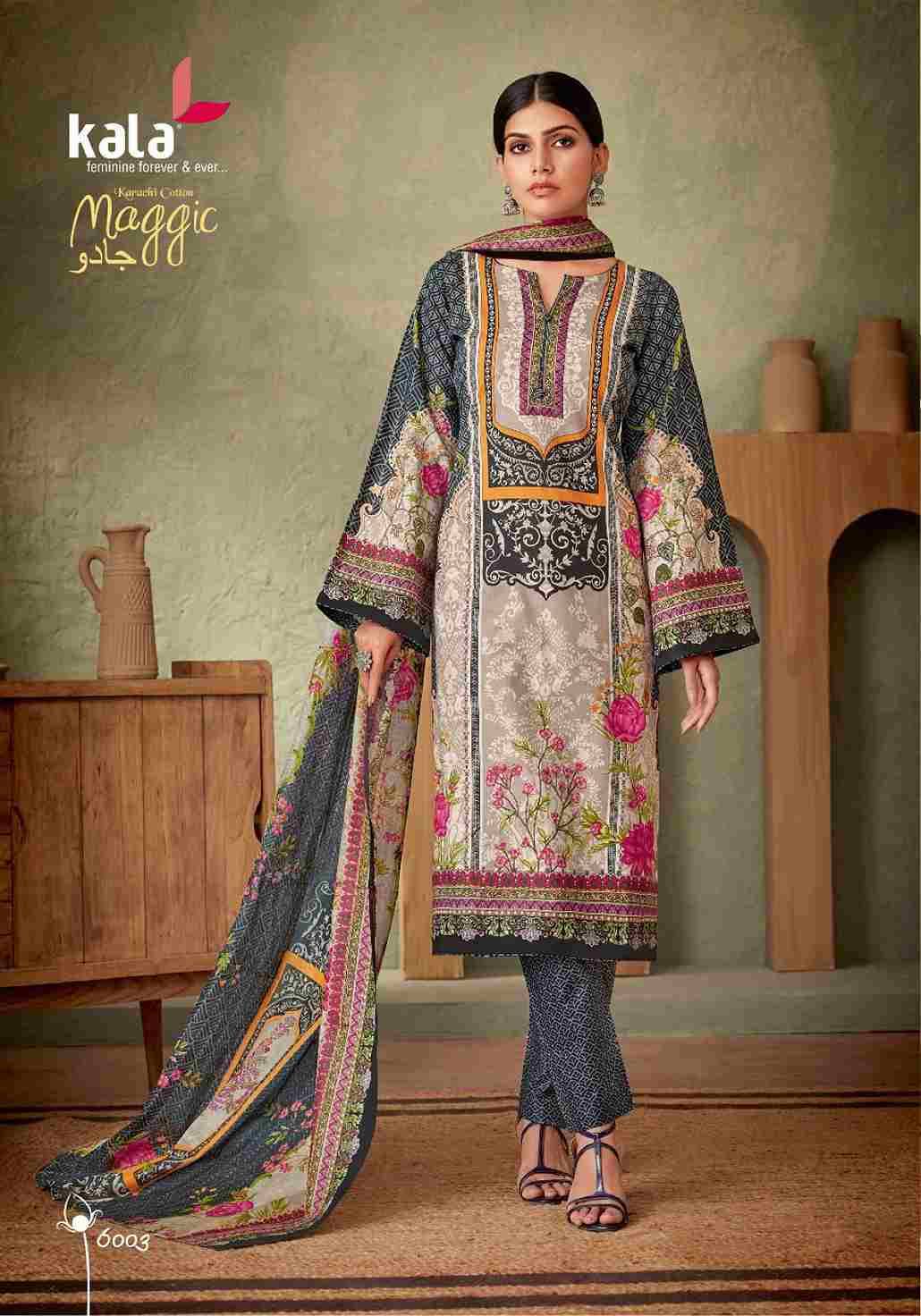 Maggic Vol-21 By Kala 6001 To 6012 Series Beautiful Festive Suits Colorful Stylish Fancy Casual Wear & Ethnic Wear Pure Cotton Print Dresses At Wholesale Price